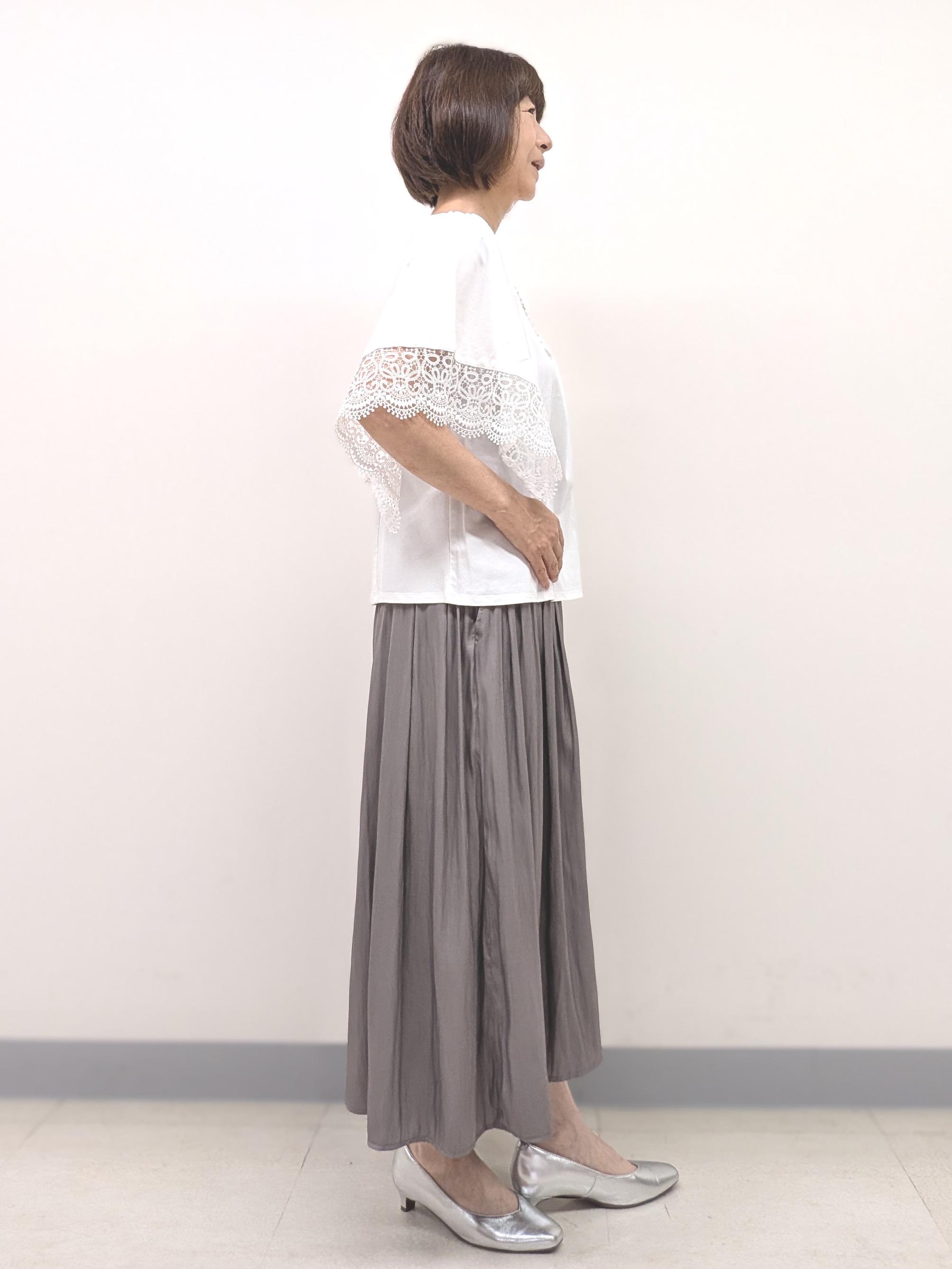 Ariさんの「Reflect｜【UVカット／接触冷感】スカラップレースジャージカットソー」を使ったコーディネート
