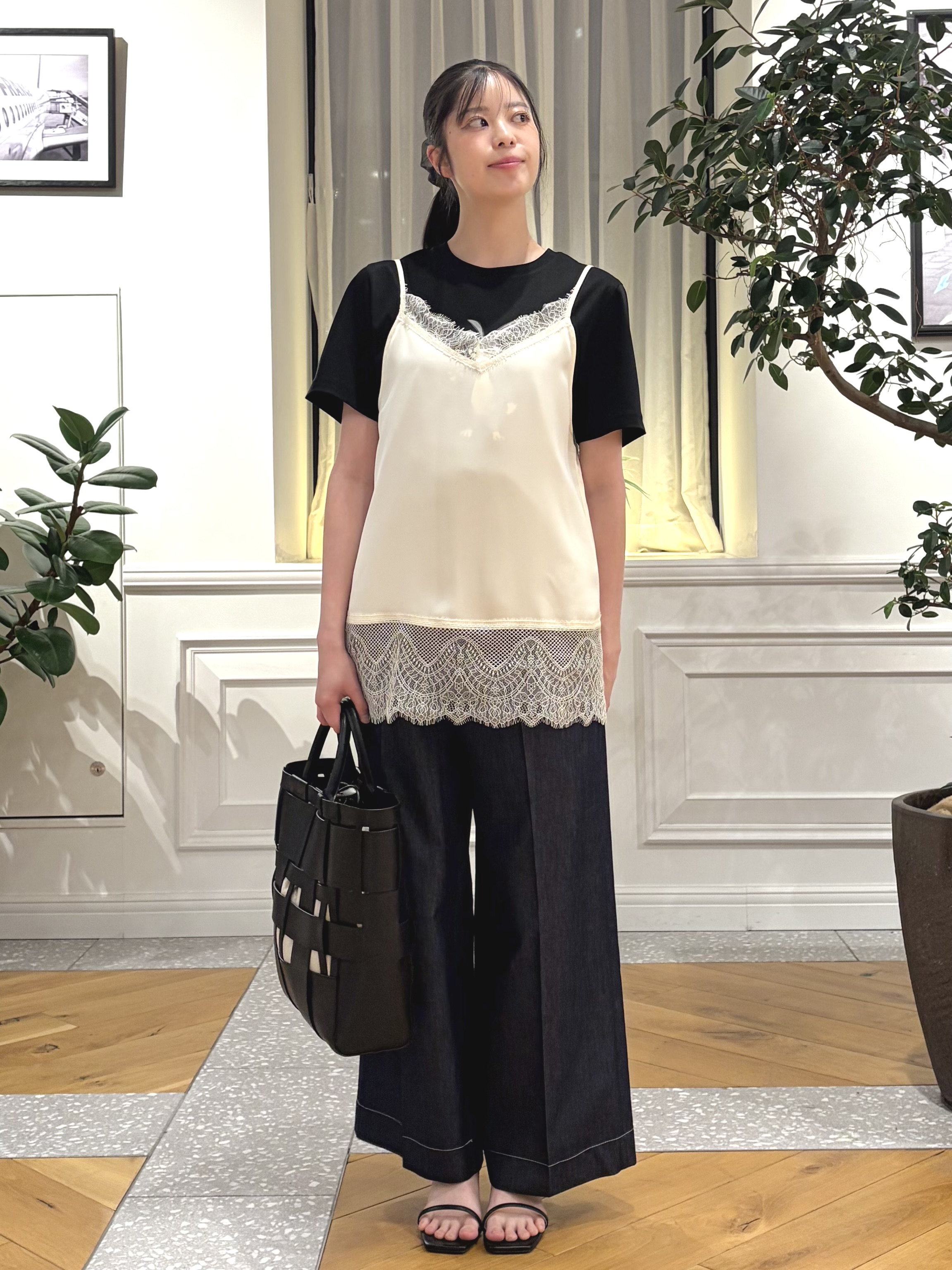 pupiさんの「DRESSTERIOR｜レースドッキングキャミソール」を使ったコーディネート