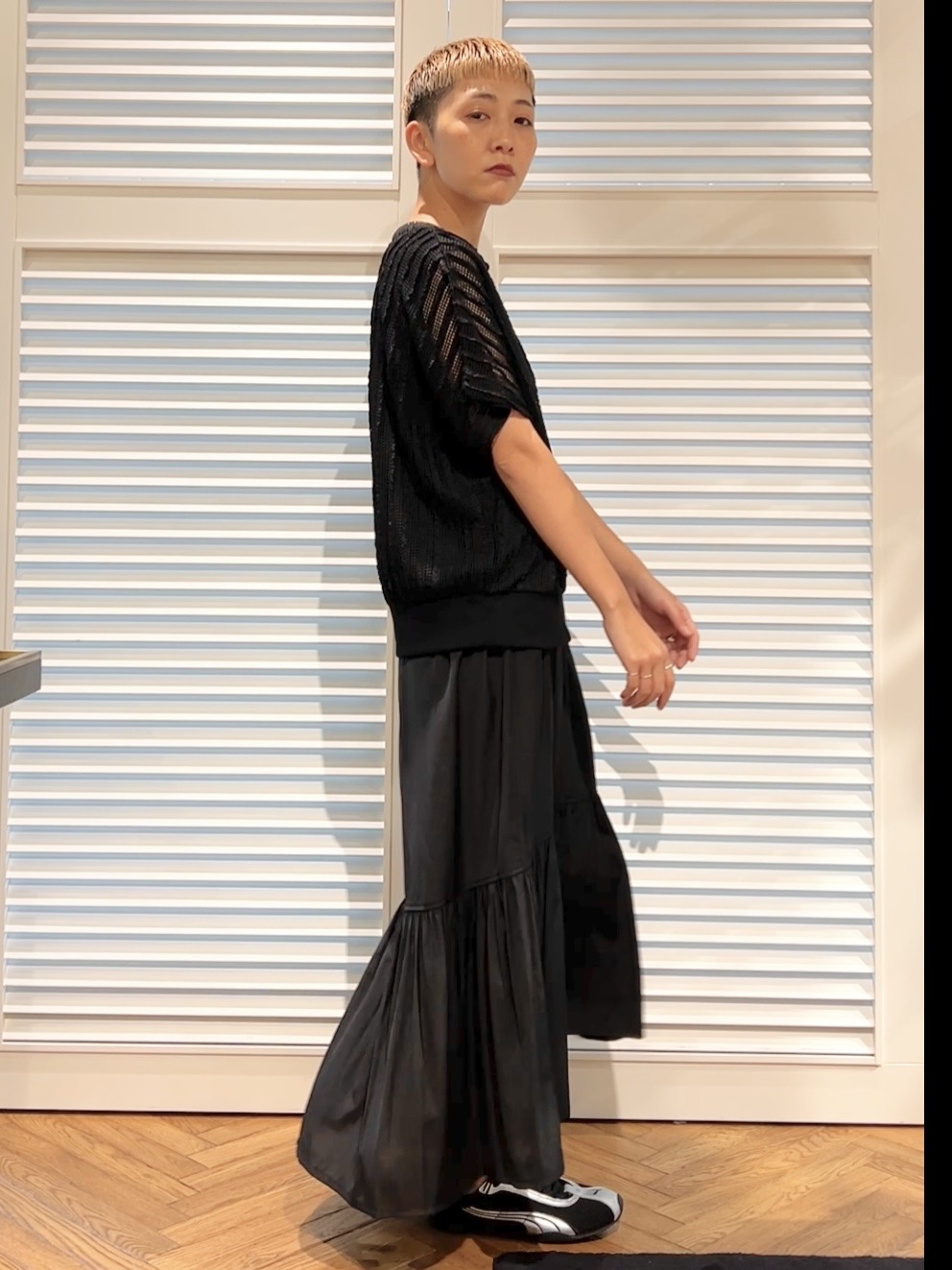 OCHIAIさんの「DRESSTERIOR｜シアーメッシュプルオーバー」を使ったコーディネート