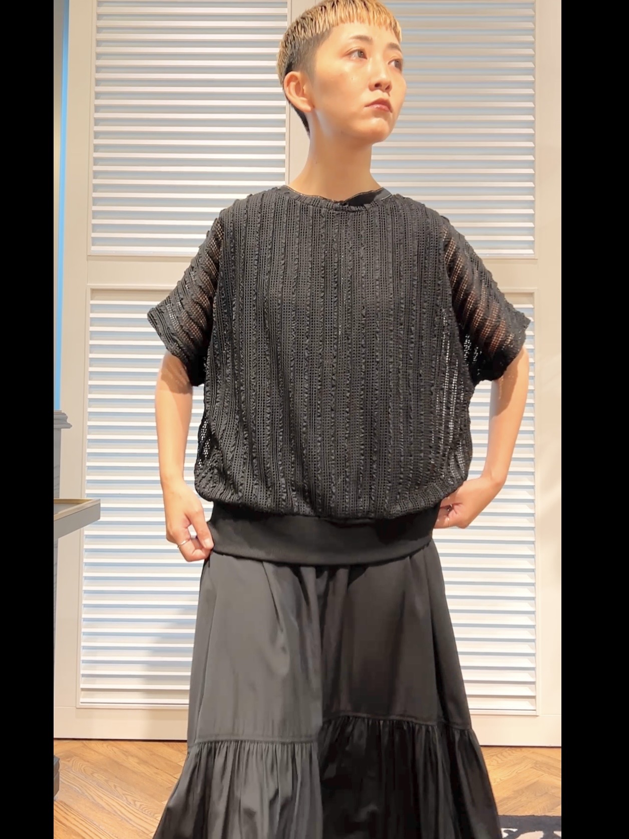 OCHIAIさんの「DRESSTERIOR｜シアーメッシュプルオーバー」を使ったコーディネート