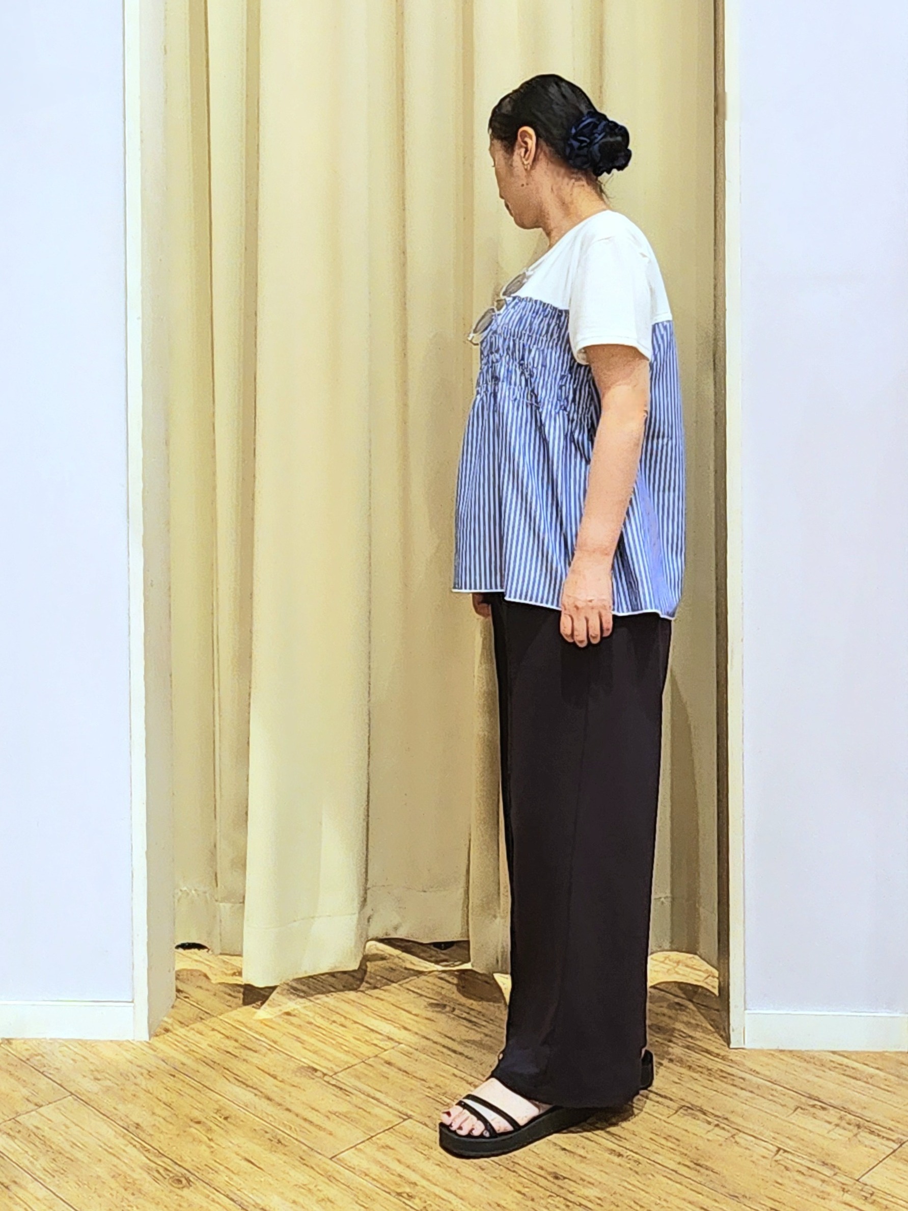くまさんの「SHOO･LA･RUE｜【S-LL/洗濯機可】着るだけサマ見え 柄アソートビスチェ風ドッキングTシャツ」を使ったコーディネート
