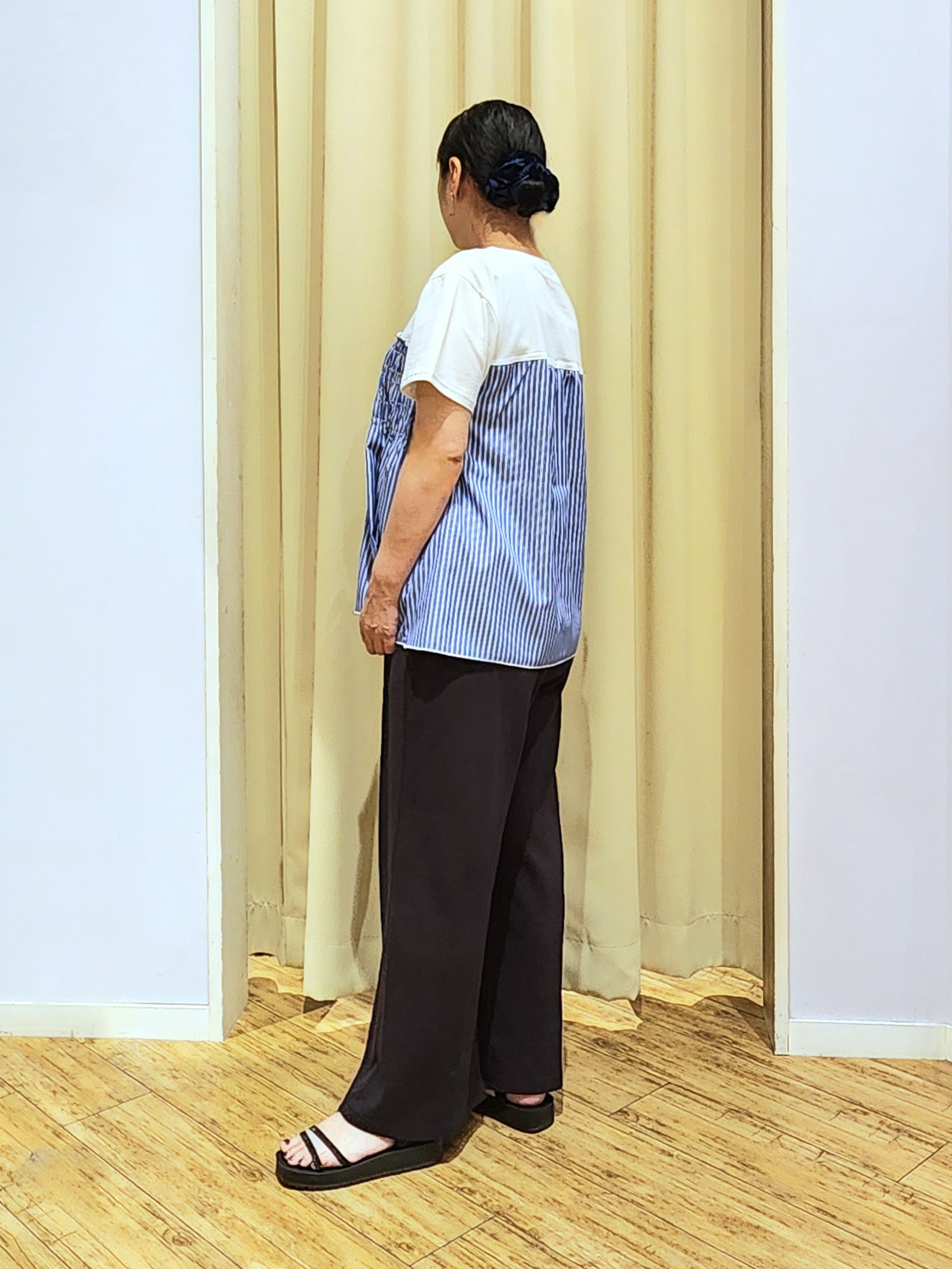 くまさんの「SHOO･LA･RUE｜【S-LL/洗濯機可】着るだけサマ見え 柄アソートビスチェ風ドッキングTシャツ」を使ったコーディネート