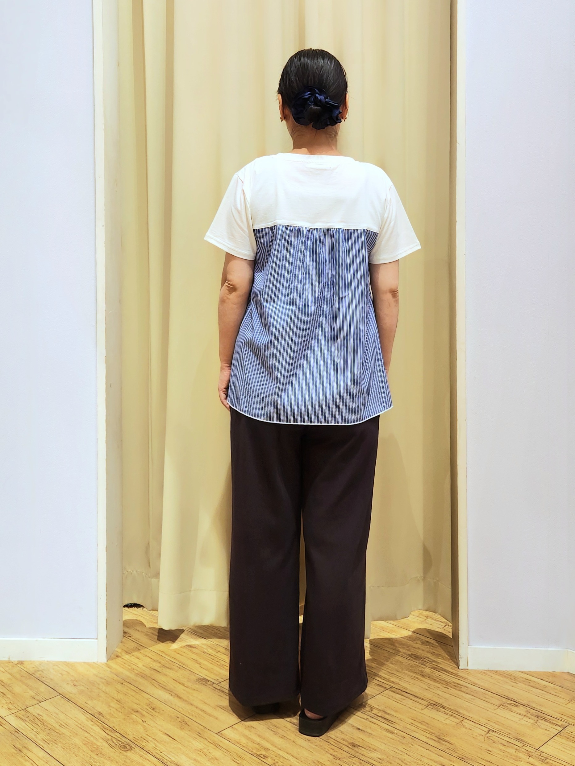 くまさんの「SHOO･LA･RUE｜【S-LL/洗濯機可】着るだけサマ見え 柄アソートビスチェ風ドッキングTシャツ」を使ったコーディネート