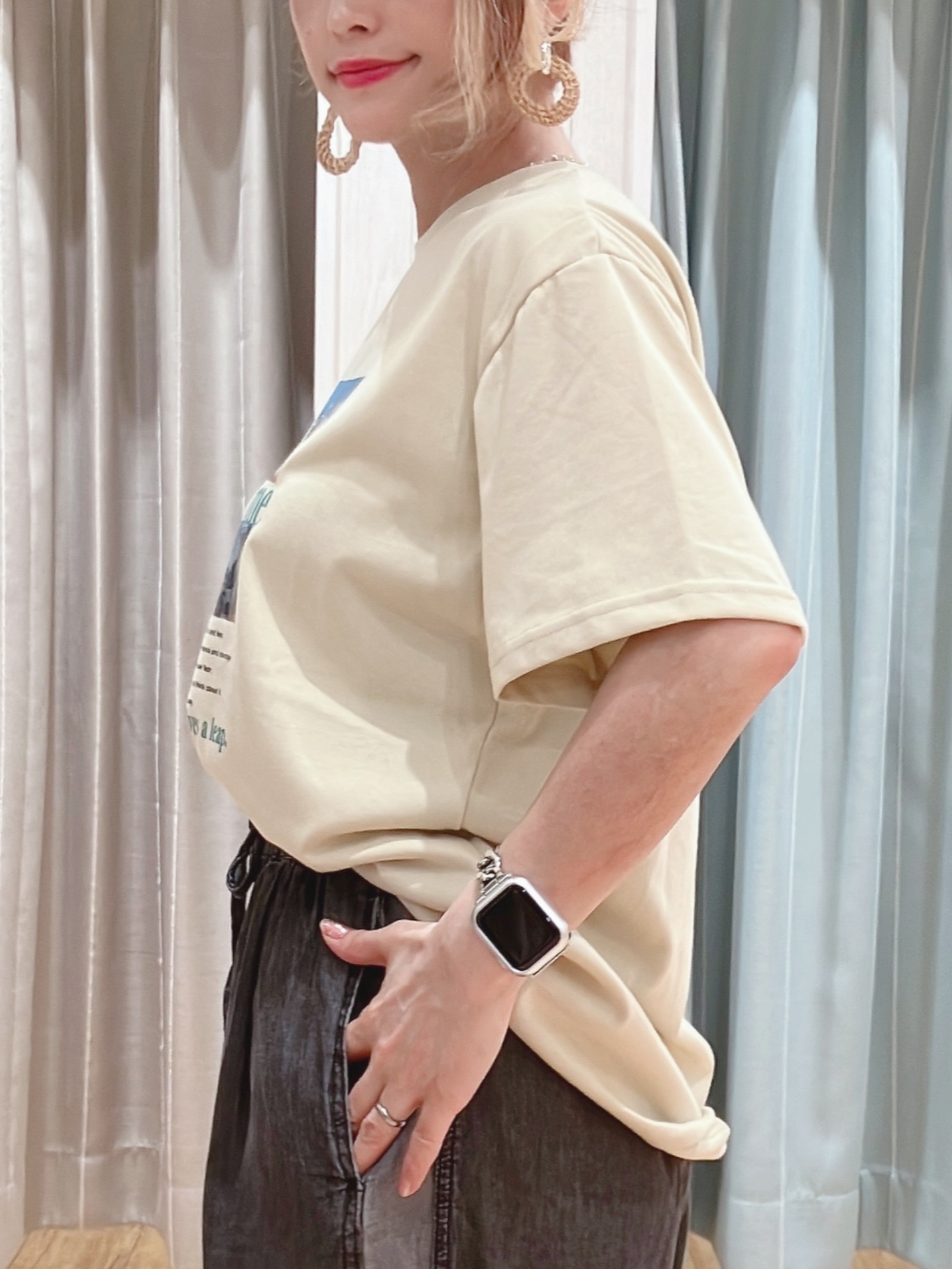 aaamiさんの「SHOO･LA･RUE｜【ひんやり/S-LL】選べる4柄　デイリー使いにぴったりな 大人の頼れるTシャツ」を使ったコーディネート