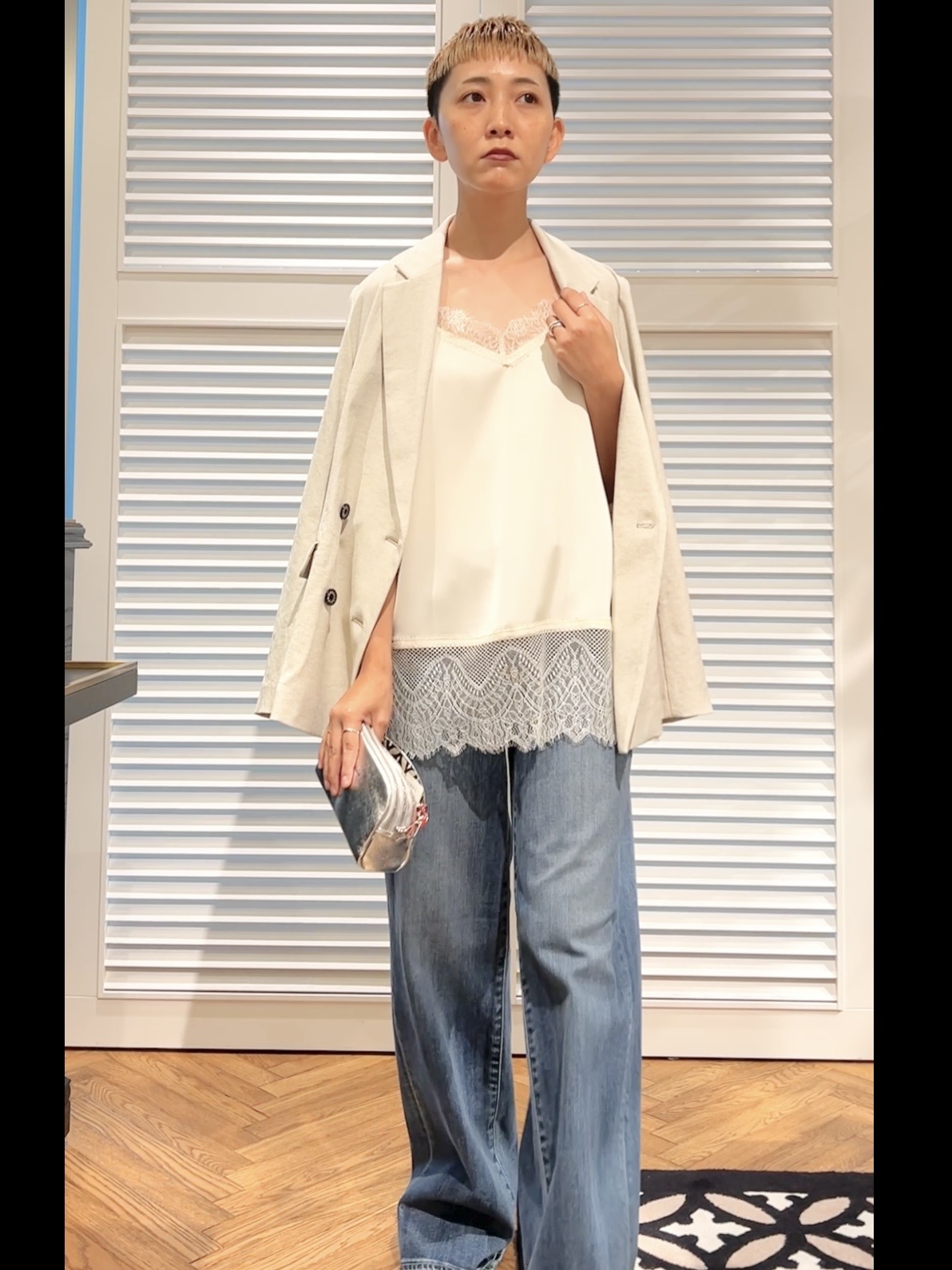 OCHIAIさんの「DRESSTERIOR｜【セットアップ可/吸水速乾/ウォッシャブル】リネンブレンドオックスダブルジャケット」を使ったコーディネート