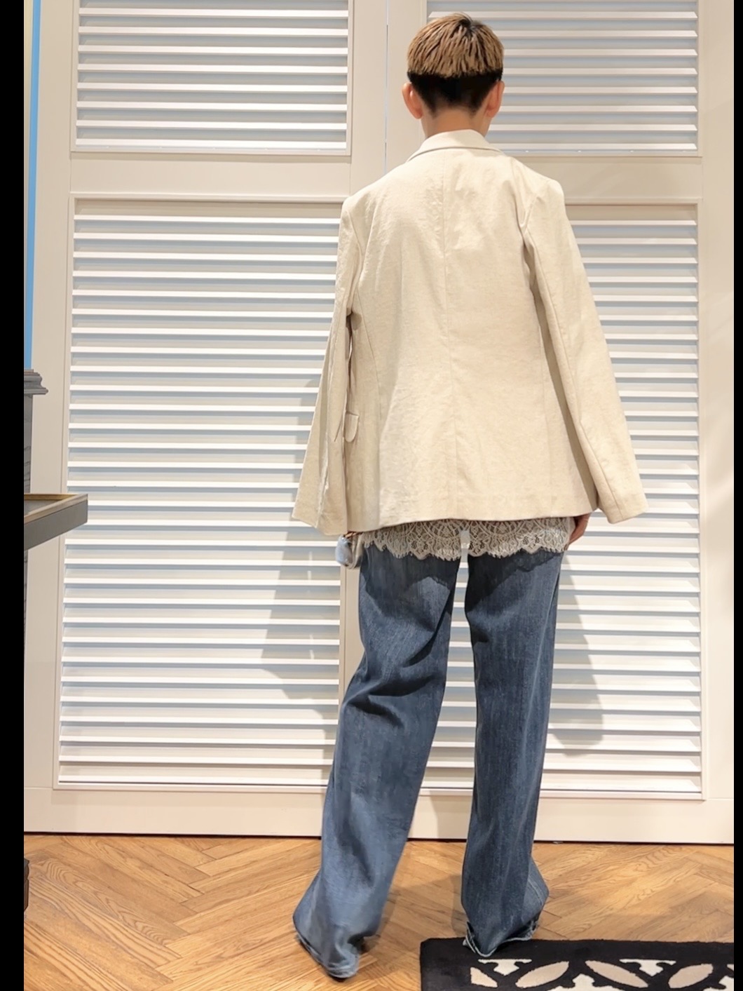 OCHIAIさんの「DRESSTERIOR｜【セットアップ可/吸水速乾/ウォッシャブル】リネンブレンドオックスダブルジャケット」を使ったコーディネート