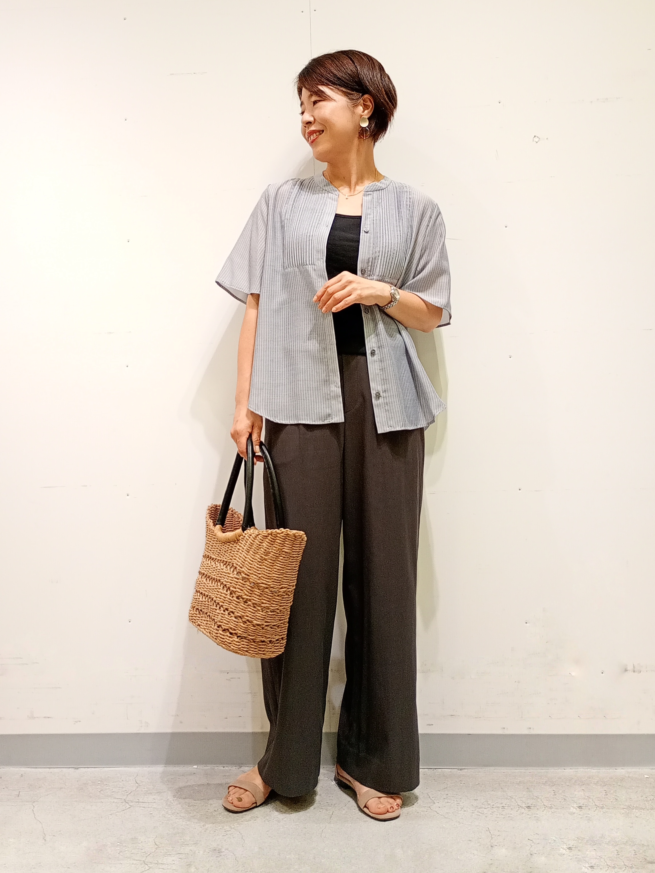 Kさんの「INDIVI｜【接触冷感/洗える】シアーシャンブレーピンタックブラウス」を使ったコーディネート