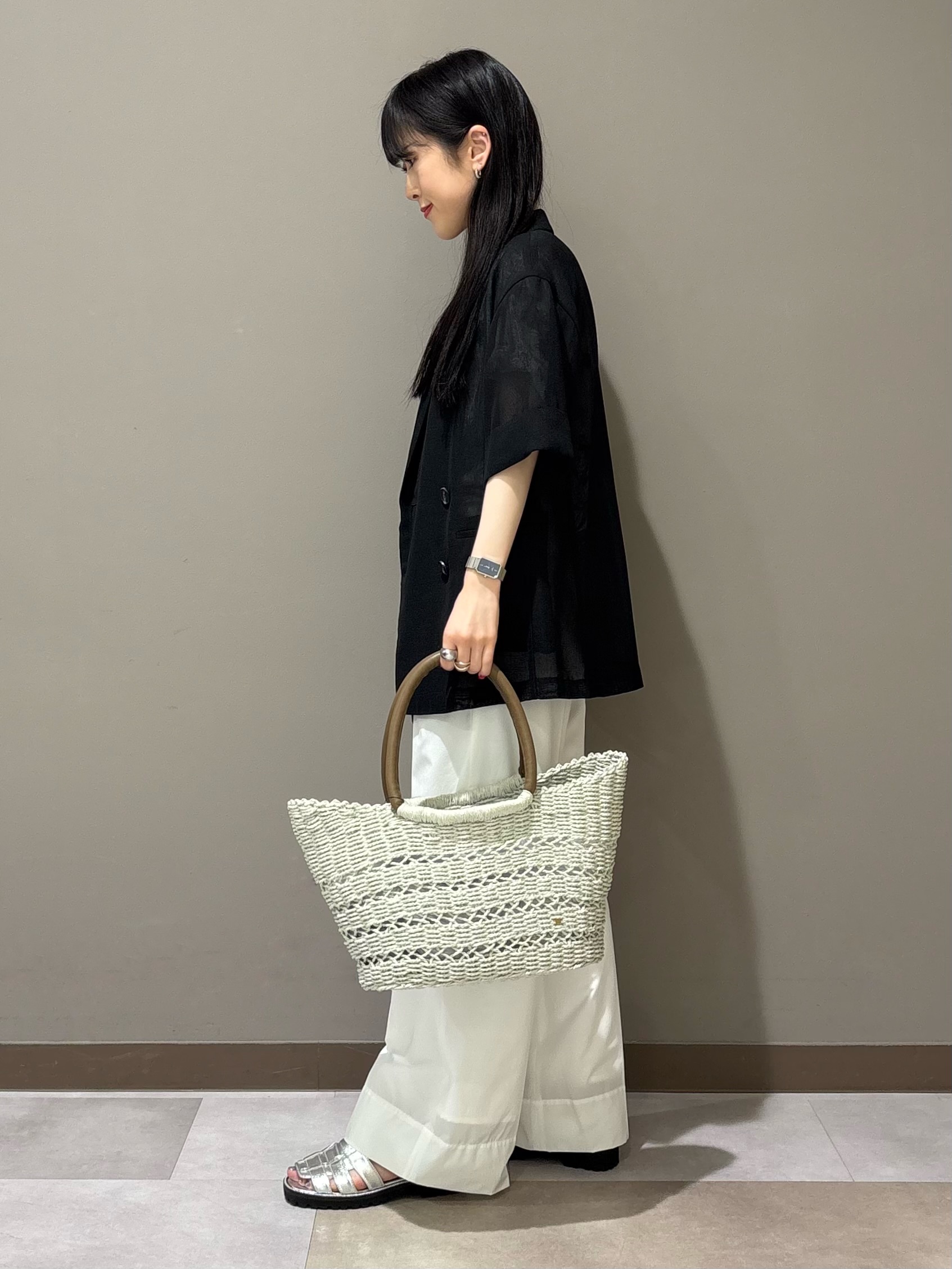 KEIKOさんの「INDIVI｜【洗える／メッシュ素材／SETUP可能】半袖シアージャケット」を使ったコーディネート