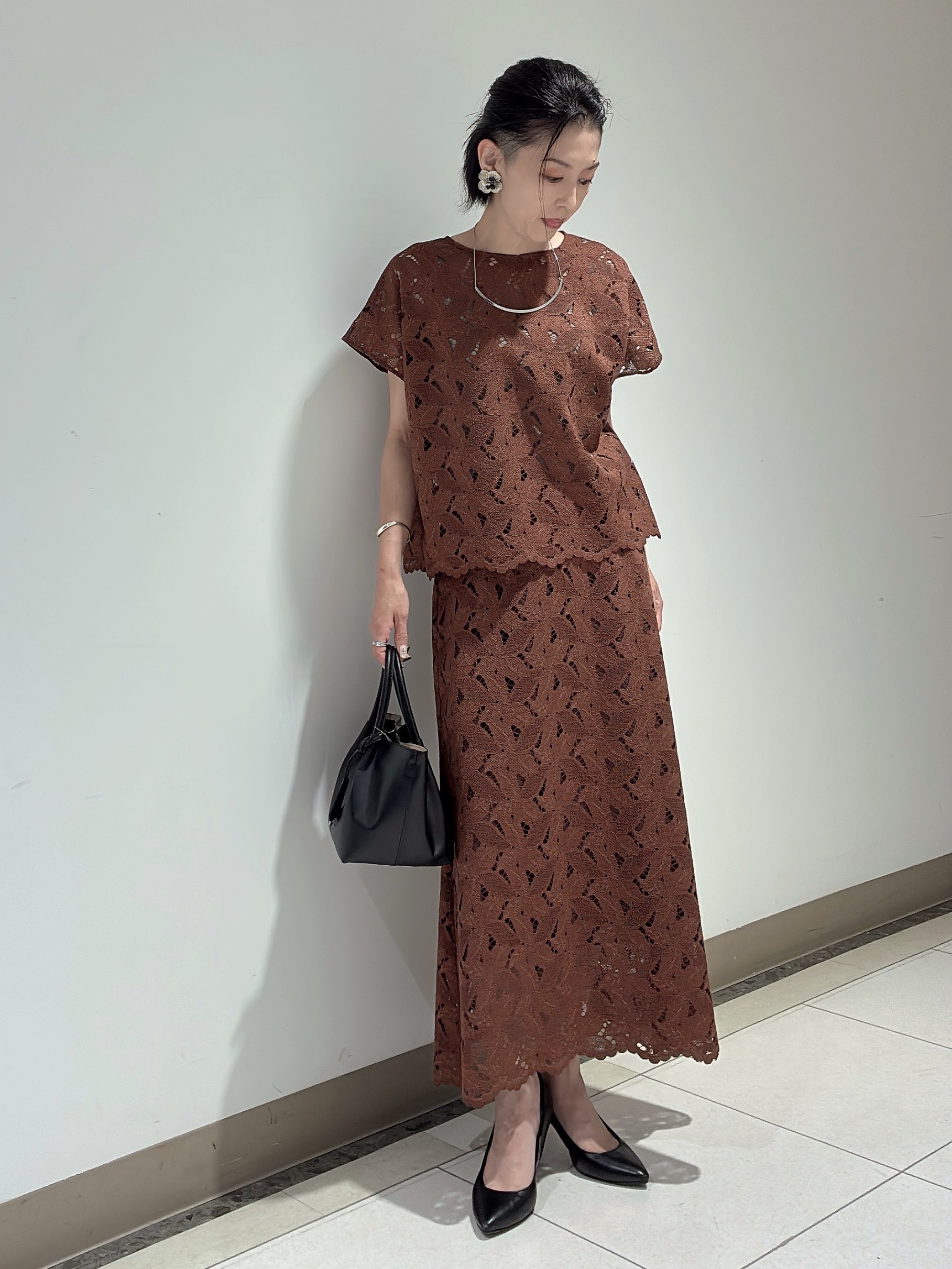 環さんの「UNTITLED｜トリコットシアーブラウス」を使ったコーディネート