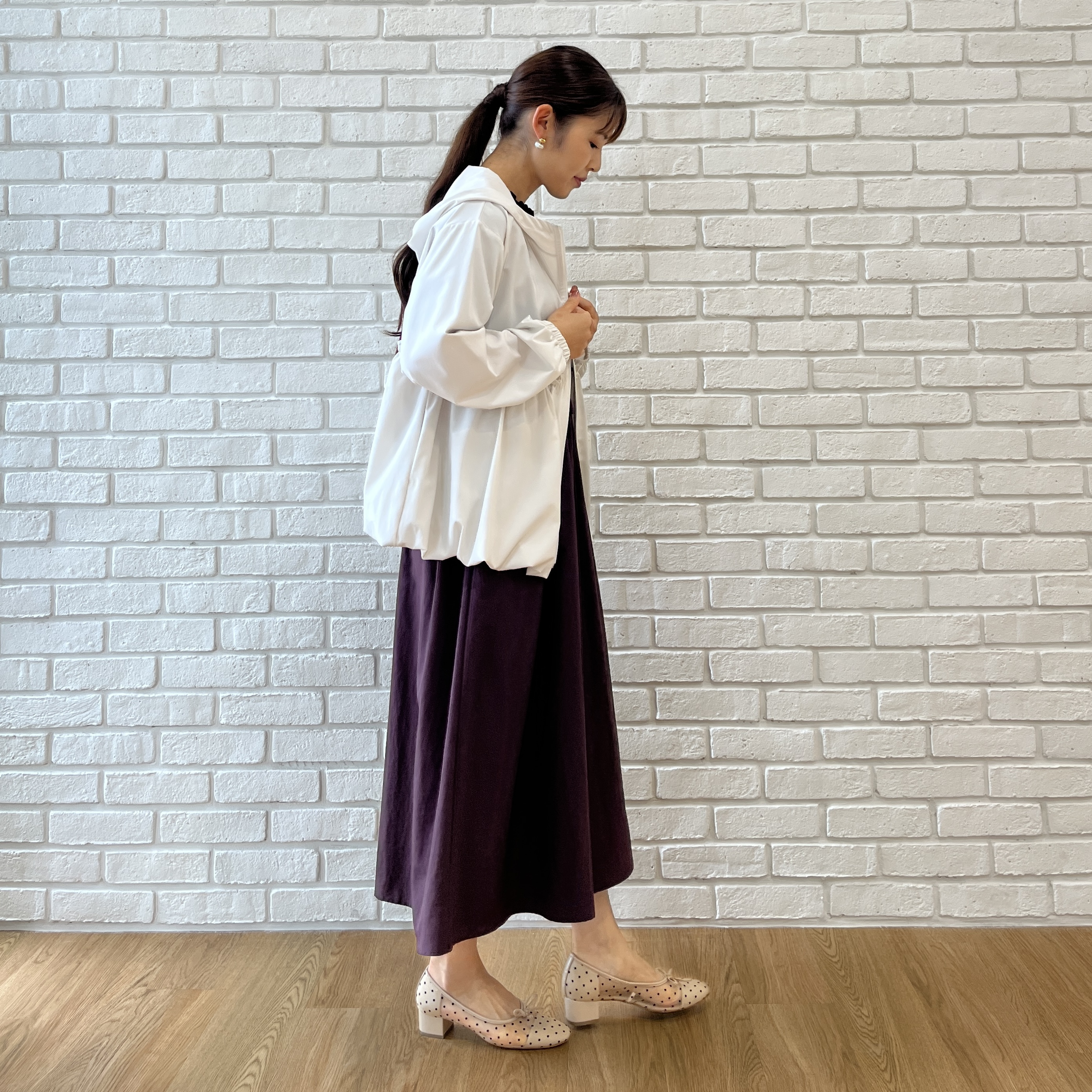 makiさんの「Couture brooch｜チュールバレエパンプス」を使ったコーディネート