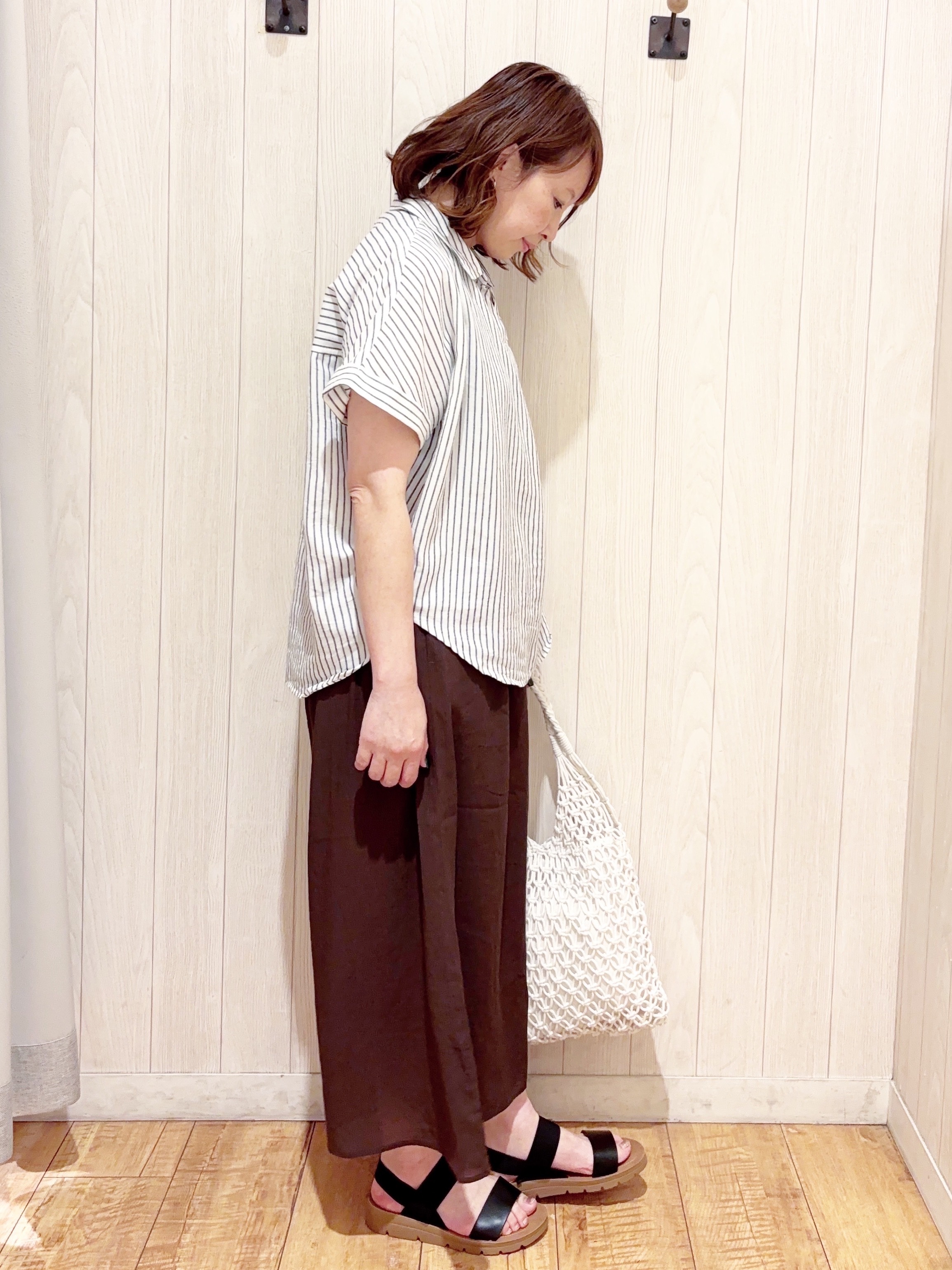 あいこさんの「SHOO･LA･RUE｜【ひんやり/UV】インせず着られる フレンチリネンスキッパーシャツ」を使ったコーディネート