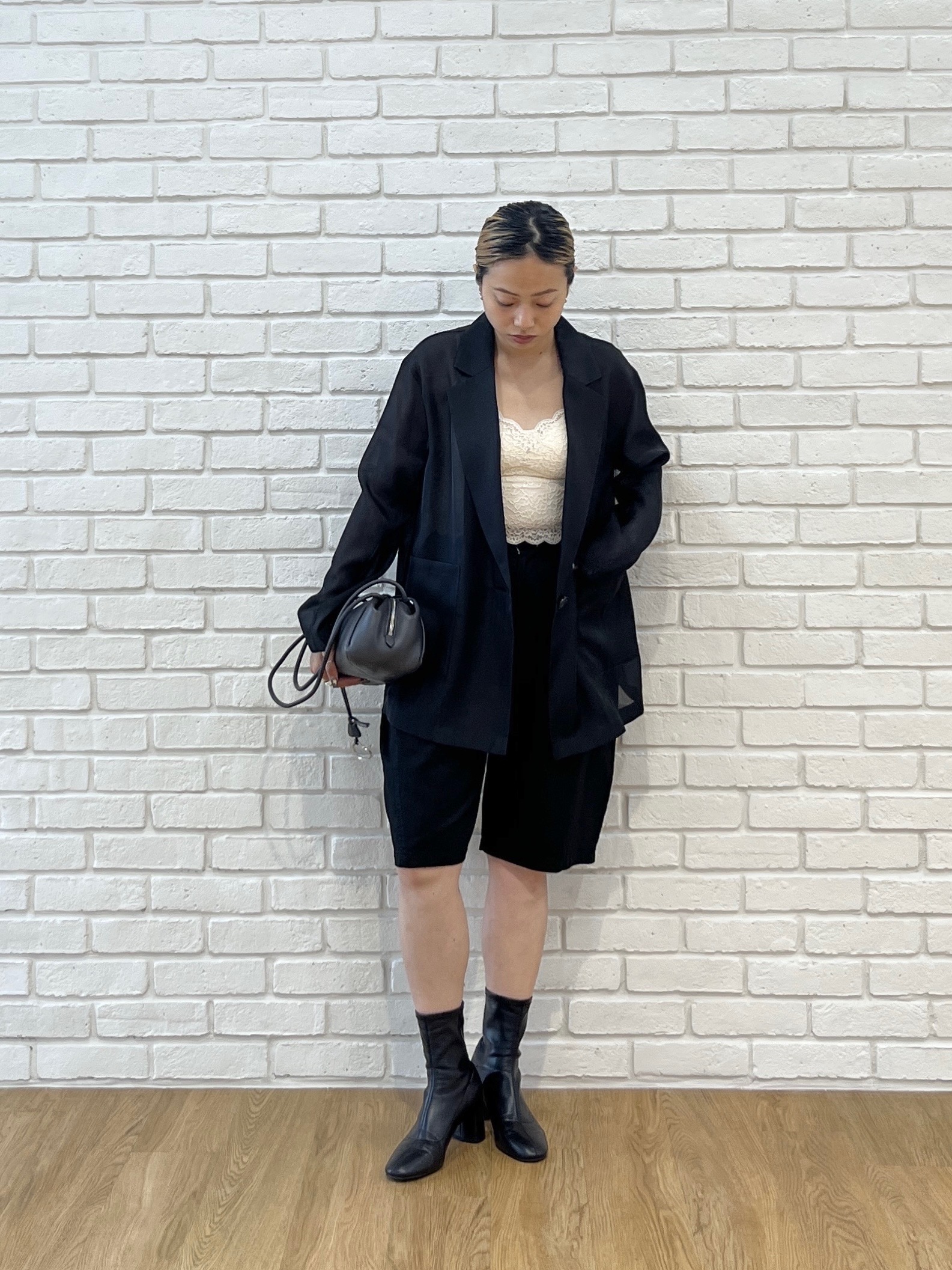 Harukaさんの「INDIVI｜シアーシャツジャケット【接触冷感】」を使ったコーディネート