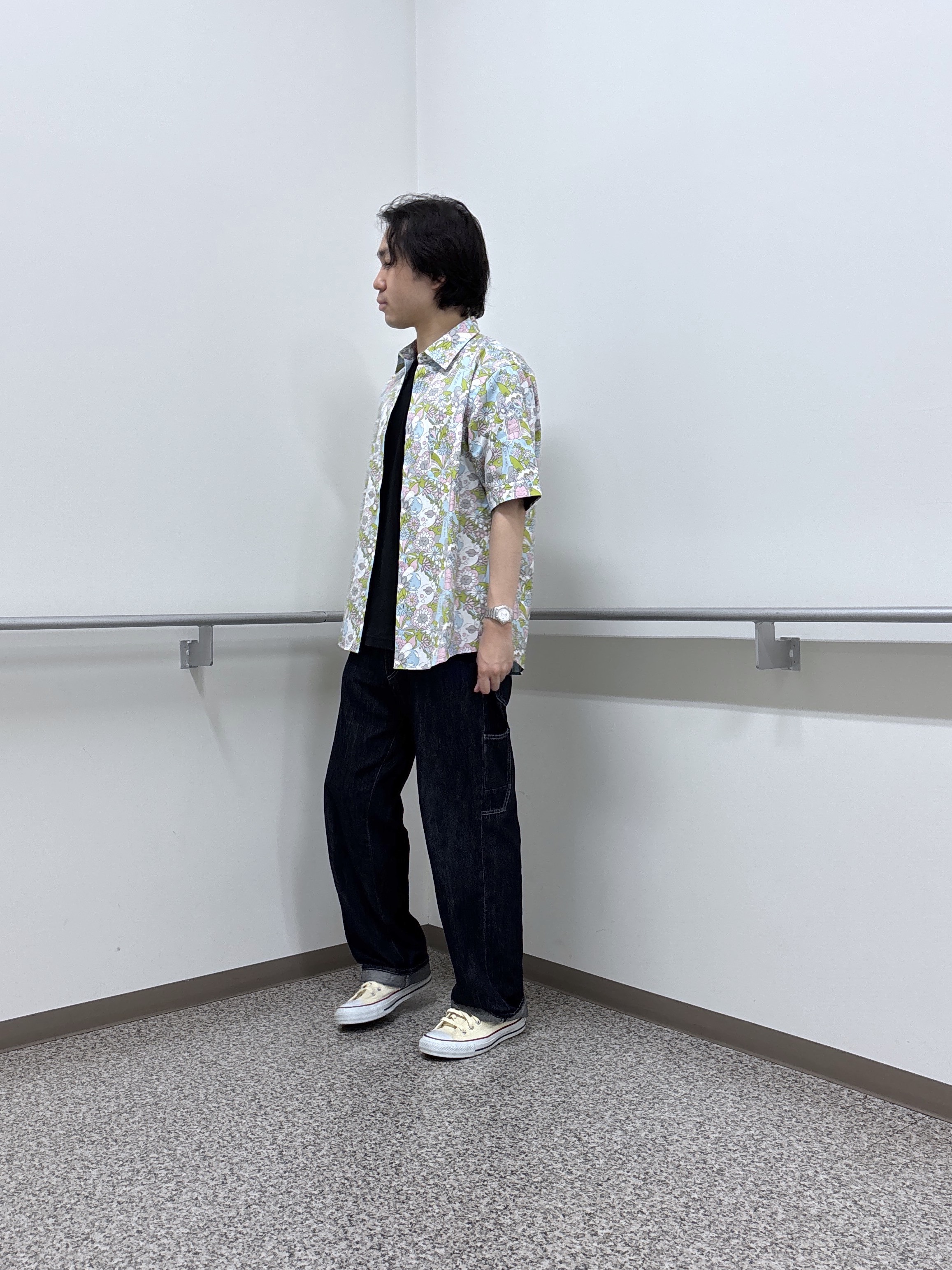 KEIさんの「TAKEO KIKUCHI｜【BOWLER HAT LABEL】ビリケンさんプリント 半袖シャツ」を使ったコーディネート