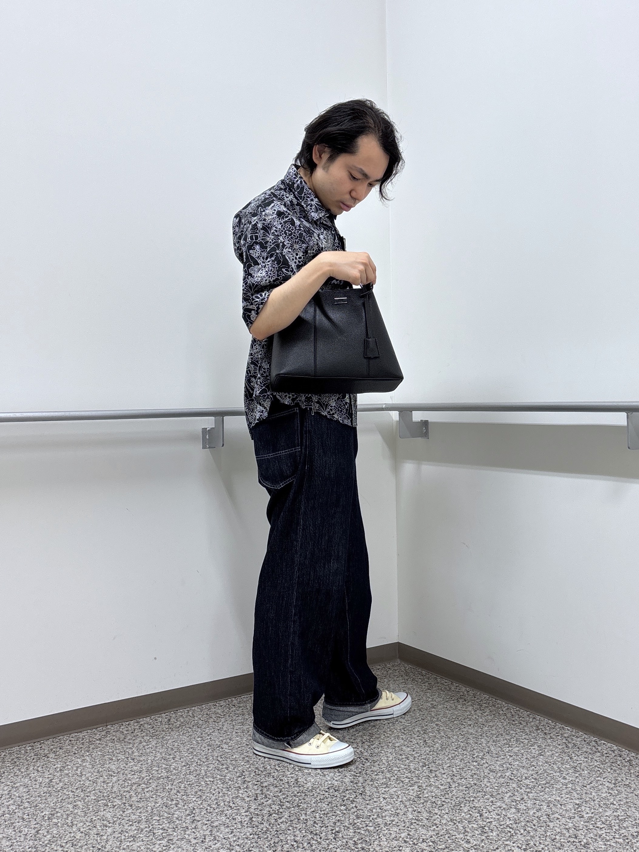 KEIさんの「TAKEO KIKUCHI｜【BOWLER HAT LABEL】ビリケンさんプリント 半袖シャツ」を使ったコーディネート