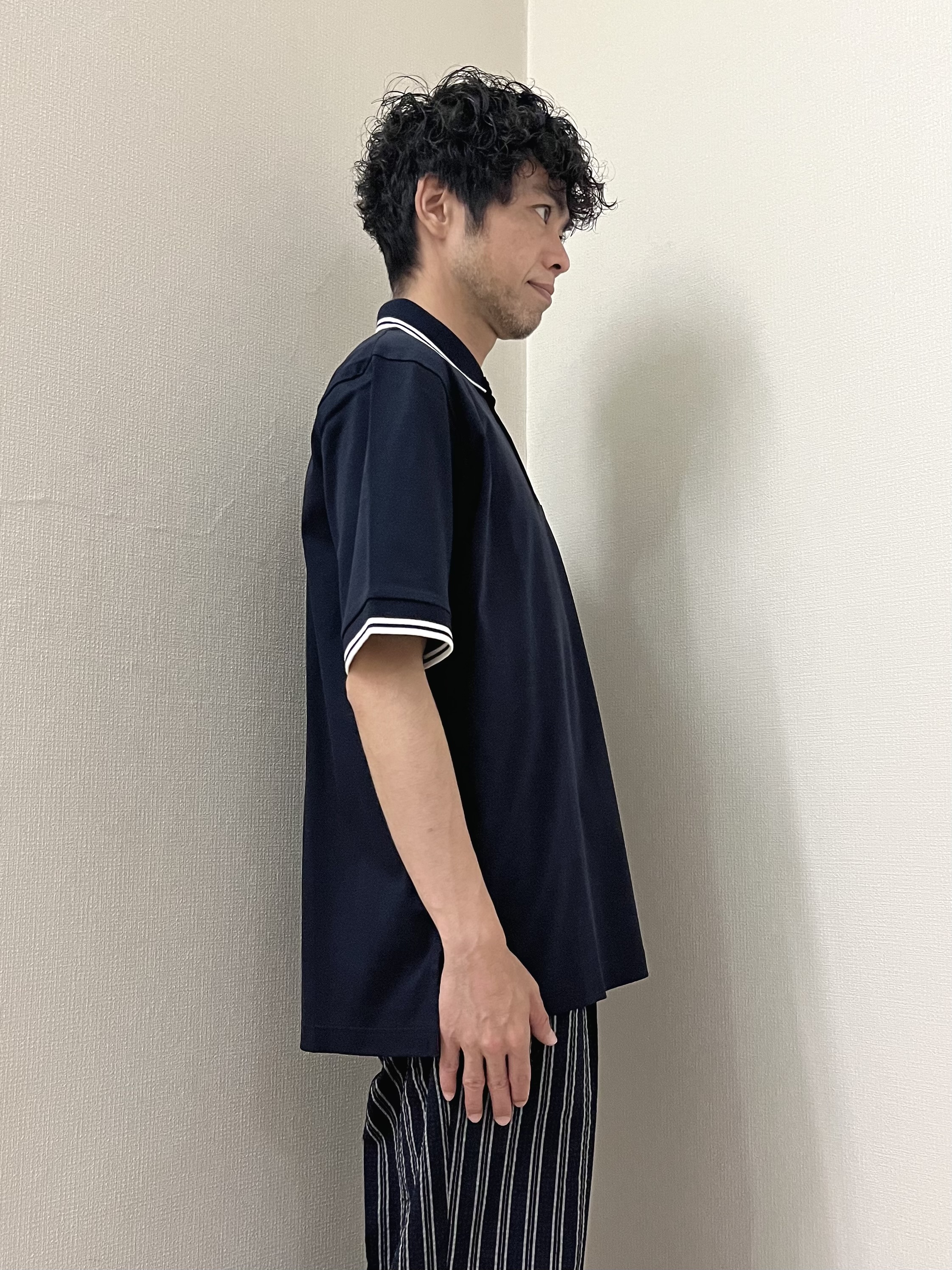 URAさんの「TAKEO KIKUCHI｜【BOWLER HAT LABEL】アイスクリアコットン ボーラーハットウォーカー ポロシャツ」を使ったコーディネート