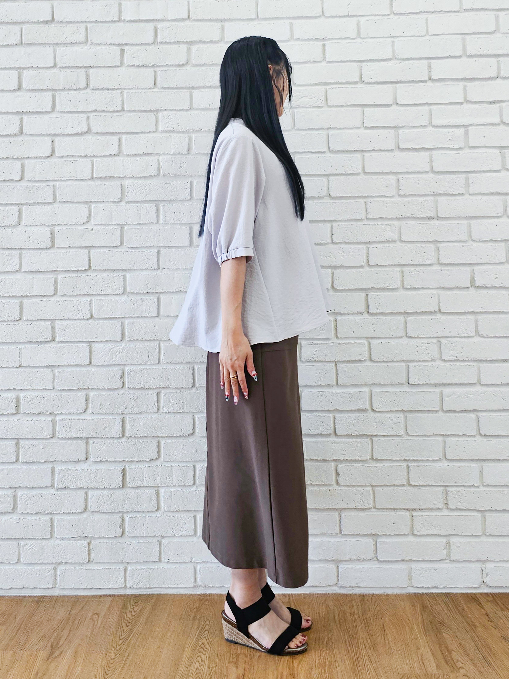 ゆゆさんの「SHOO･LA･RUE｜ツイル調ストレッチベイカースカート」を使ったコーディネート