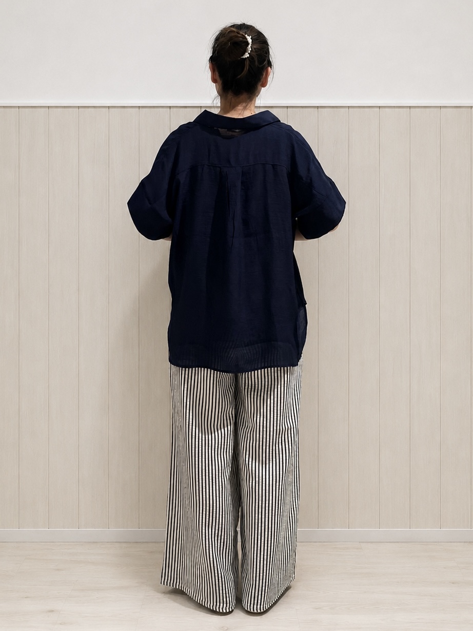 まつみさんの「SHOO･LA･RUE｜【2点セット/S-LL/洗濯機可】時短でコーデ決まる スラブスキッパーシャツ＋タンクトップ」を使ったコーディネート