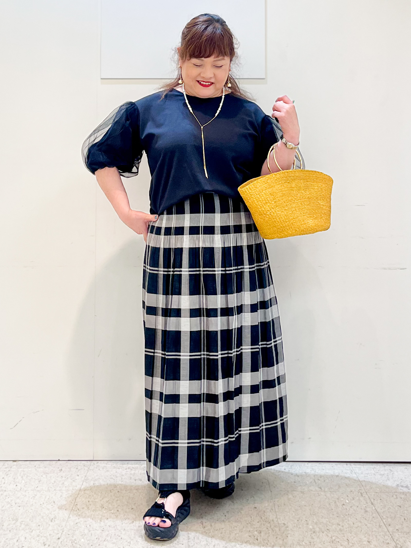 kimmyさんの「Reflect｜【UVカット／接触冷感／吸水速乾】チュールスリーブプルオーバー」を使ったコーディネート