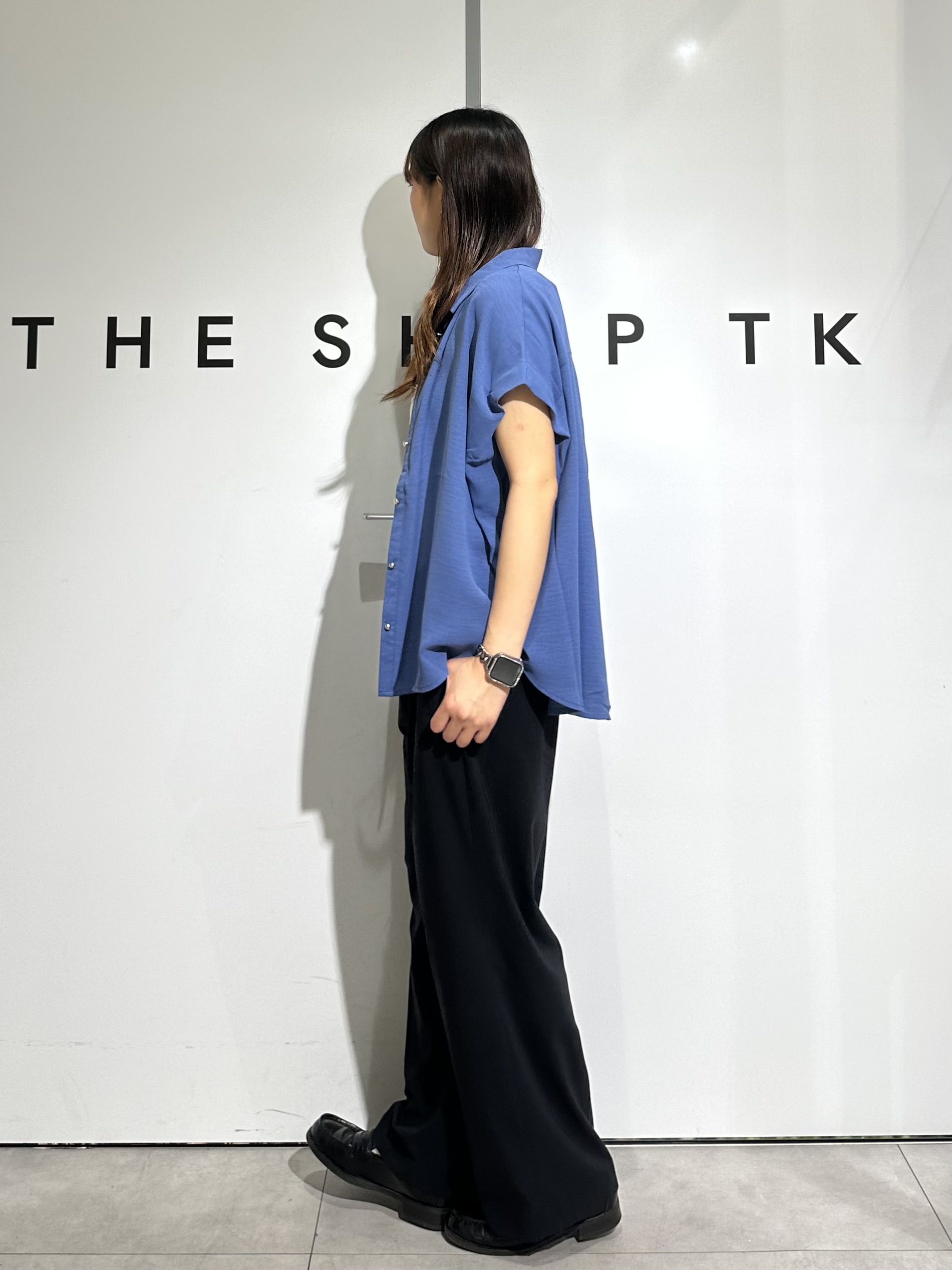 cottonさんの「THE SHOP TK｜【ひんやり/防しわ/UV/吸水速乾】襟付き フレンチスリーブシャツ」を使ったコーディネート