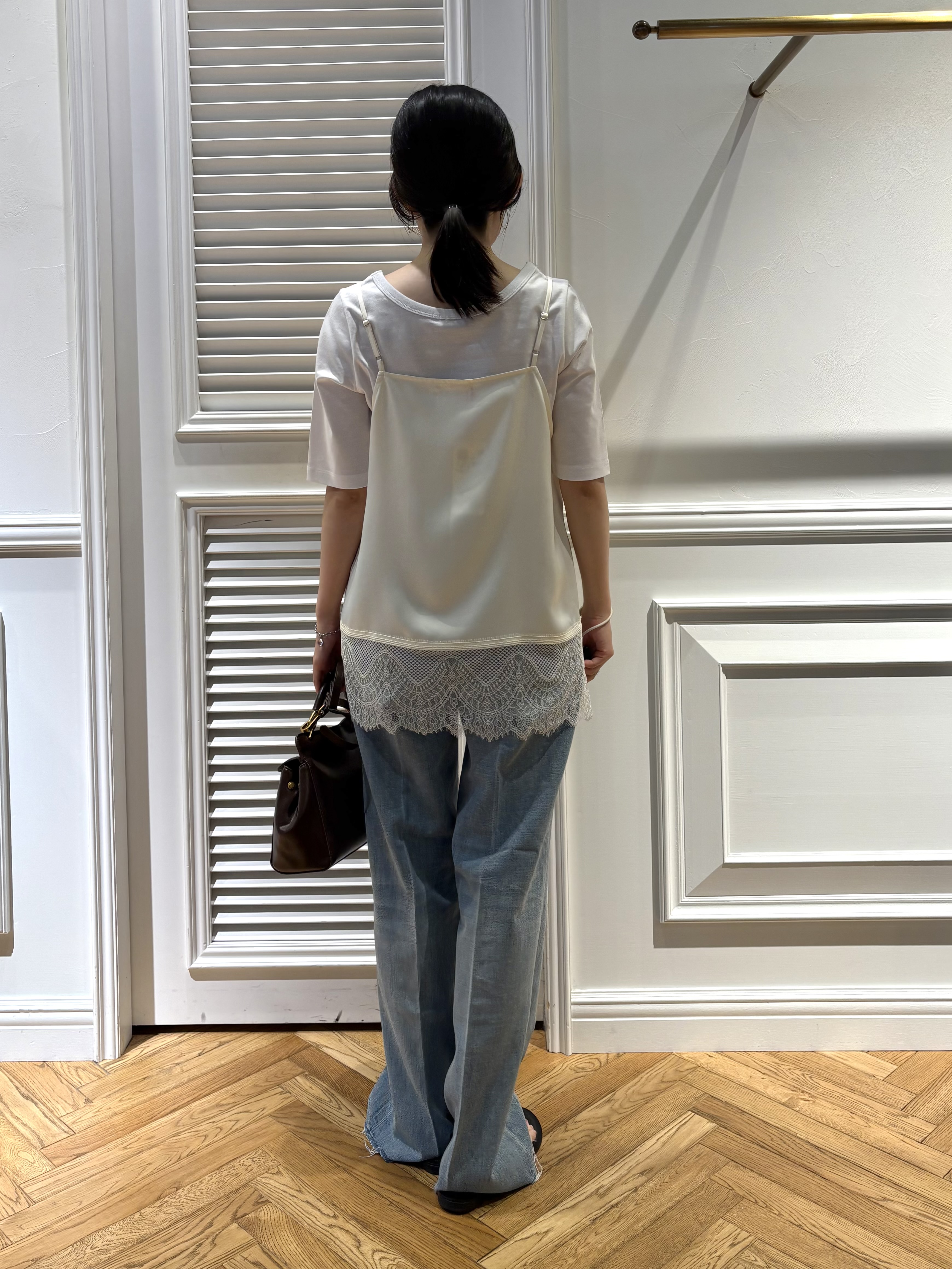 cocoさんの「DRESSTERIOR｜【接触冷感/UVカット/抗菌防臭/しわ防止】クールデオドラント スクエアネックプルオーバー」を使ったコーディネート