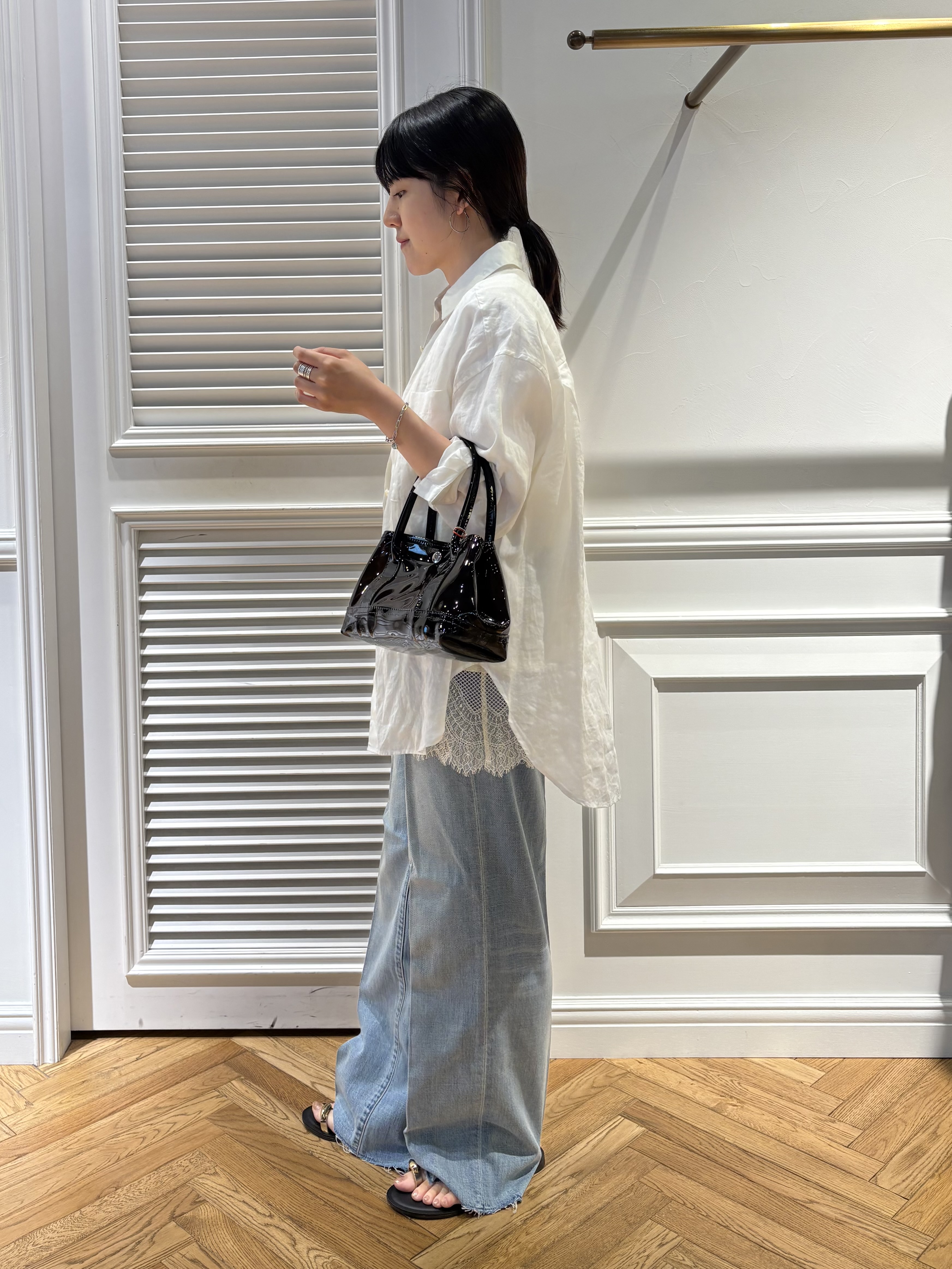 cocoさんの「DRESSTERIOR｜【接触冷感/UVカット/抗菌防臭/しわ防止】クールデオドラント スクエアネックプルオーバー」を使ったコーディネート