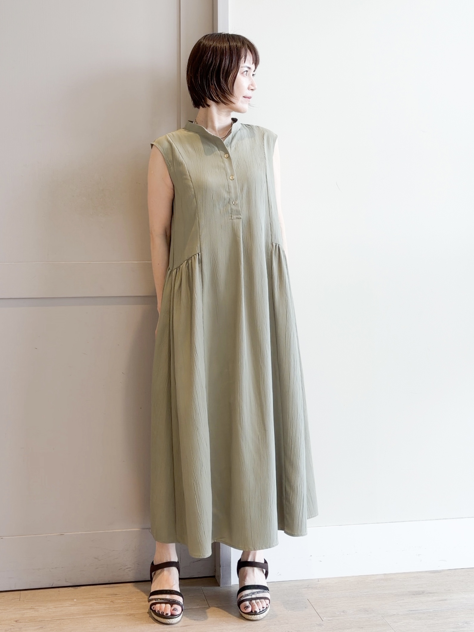 yamakoさんの「grove｜【洗える】大人のシアーニットカーディガン」を使ったコーディネート