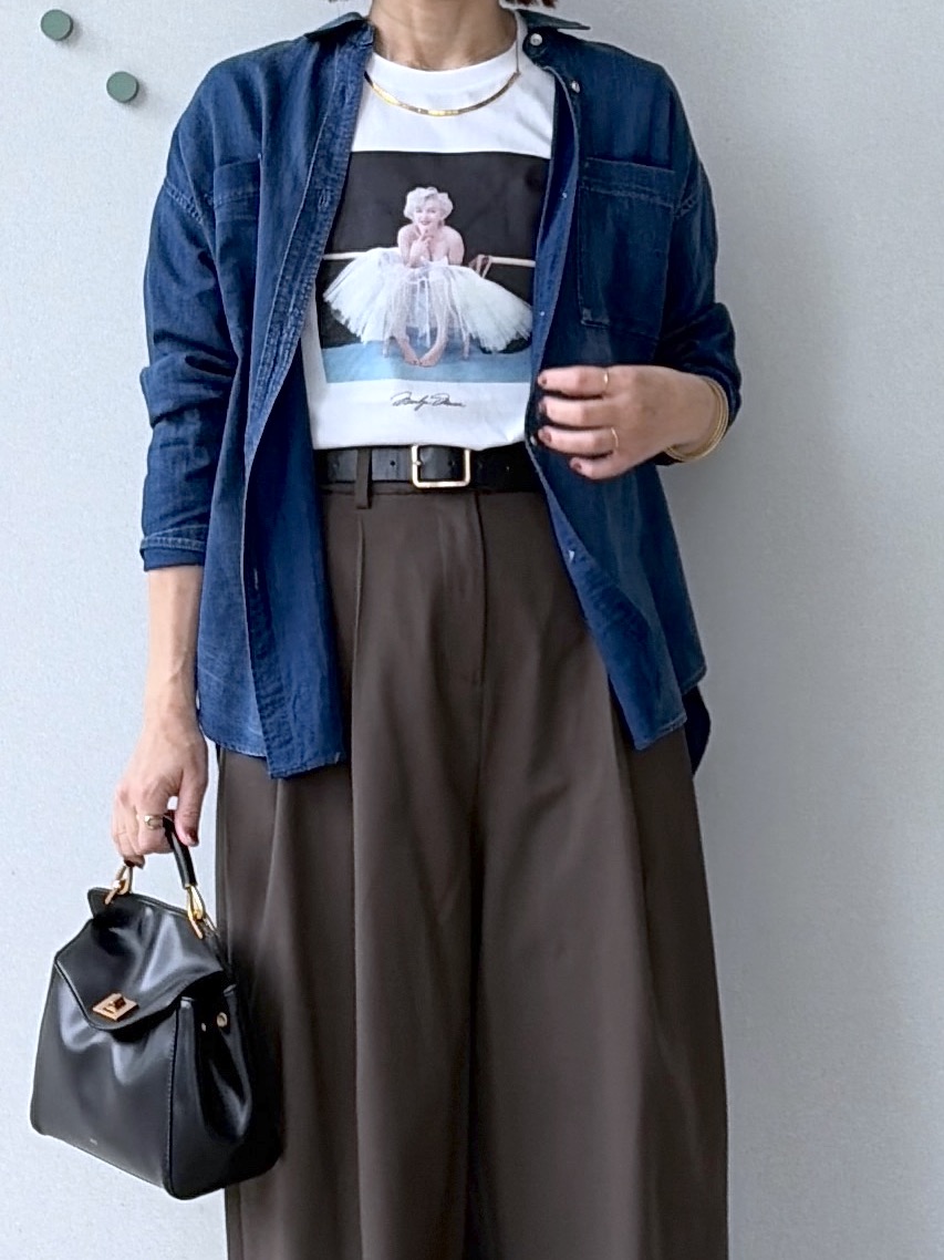 yoshikadoさんの「DRESSTERIOR｜【別注】マリリンモンロー/カラープリントTシャツ」を使ったコーディネート
