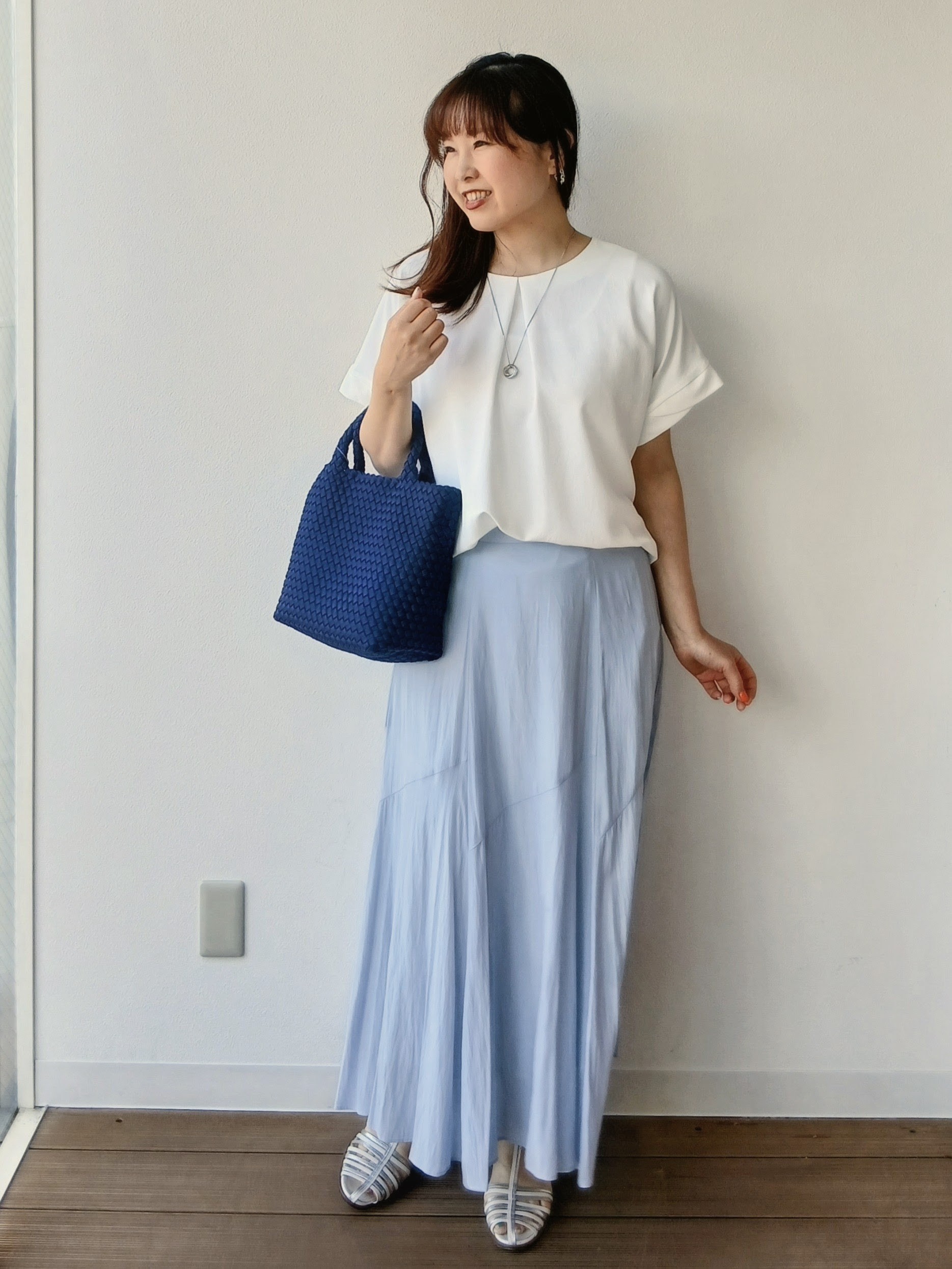 なみきさんの「UNTITLED｜【セットアップ可/UVカット/前後2WAY】リラクシーフレンチスリーブブラウス」を使ったコーディネート