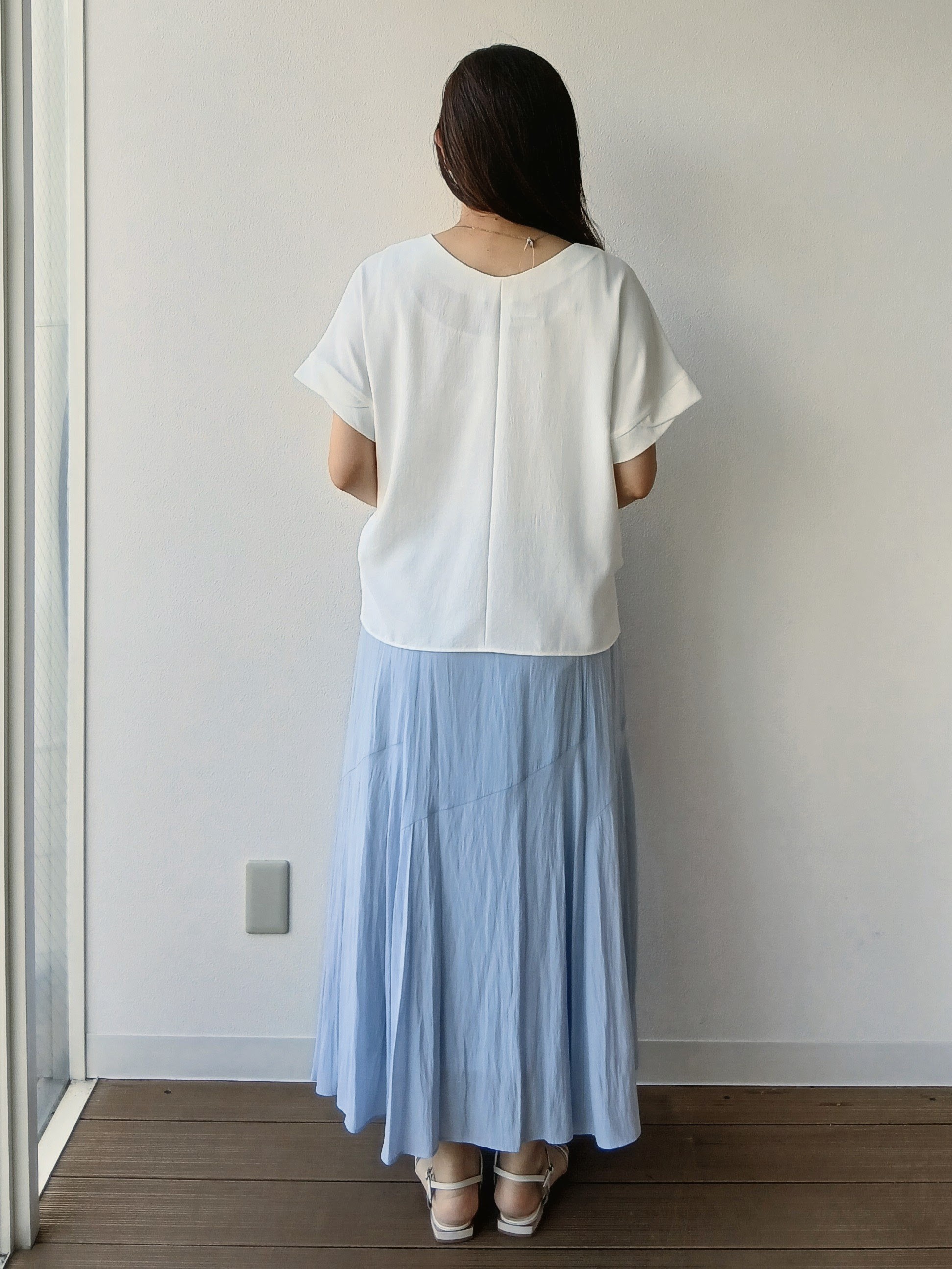 なみきさんの「UNTITLED｜【セットアップ可/UVカット/前後2WAY】リラクシーフレンチスリーブブラウス」を使ったコーディネート