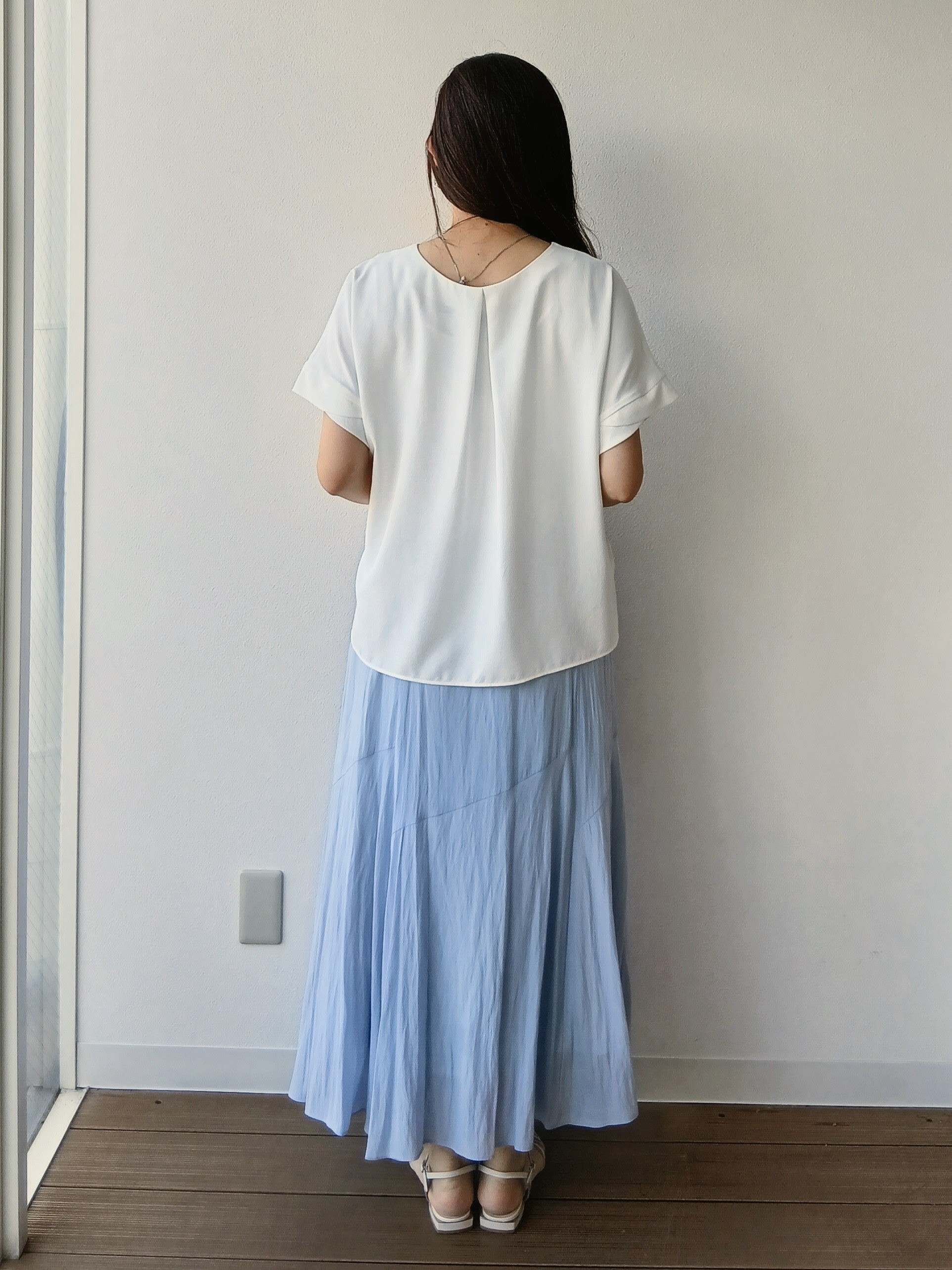 なみきさんの「UNTITLED｜【セットアップ可/UVカット/前後2WAY】リラクシーフレンチスリーブブラウス」を使ったコーディネート