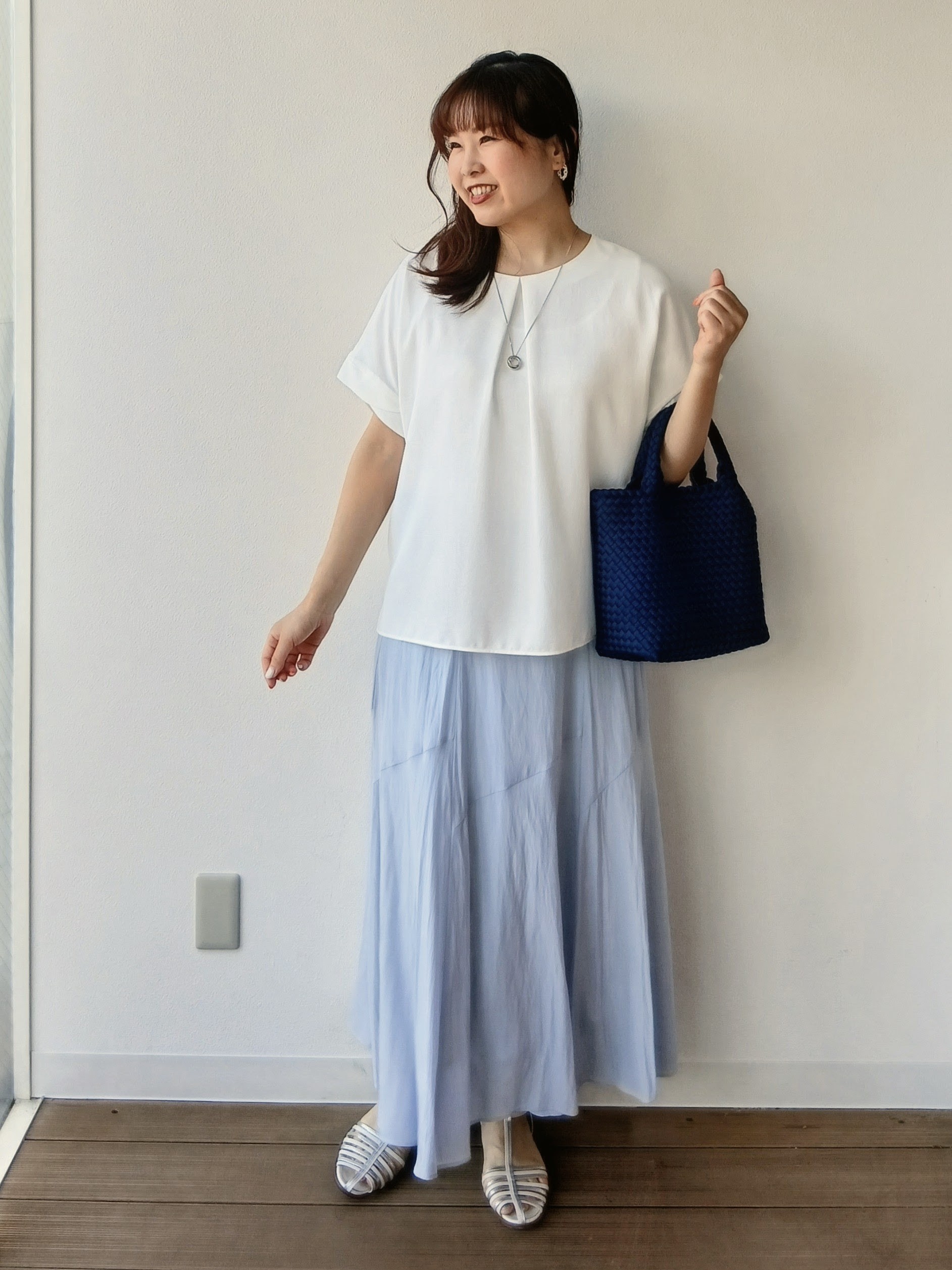 なみきさんの「UNTITLED｜【セットアップ可/UVカット/前後2WAY】リラクシーフレンチスリーブブラウス」を使ったコーディネート