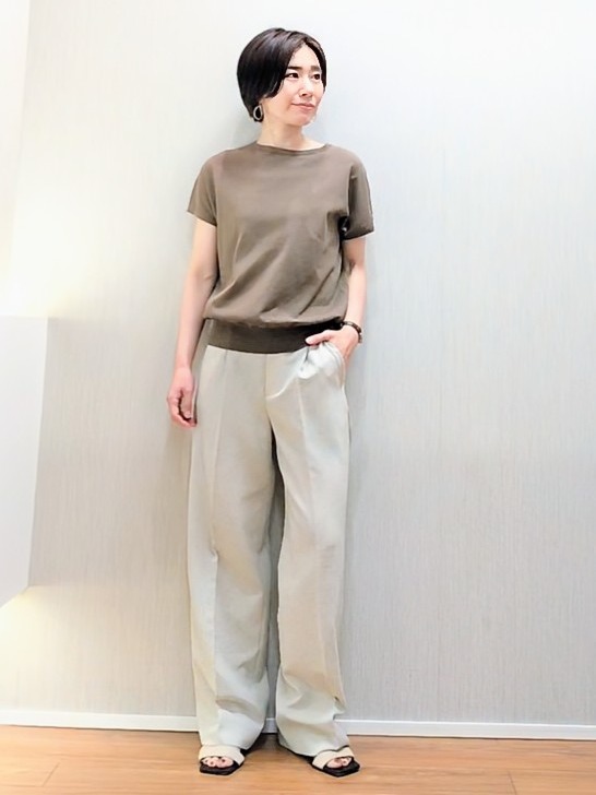 ミズタさんの「UNTITLED｜【9色展開/アンサンブル可/洗える】コットンベーシックニット」を使ったコーディネート