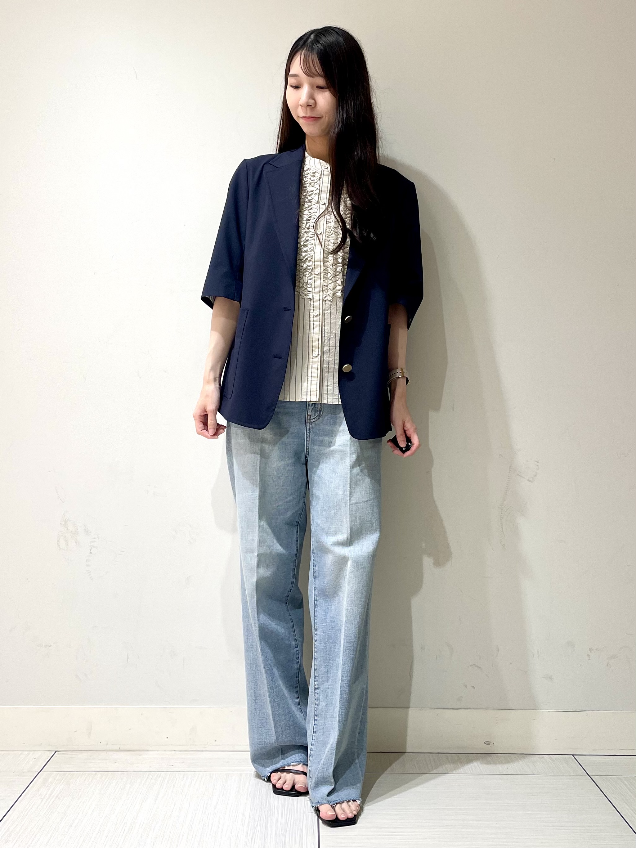 ことさんの「DRESSTERIOR｜【接触冷感/セットアップ可】 2WAYストレッチスリークオータージャケット」を使ったコーディネート