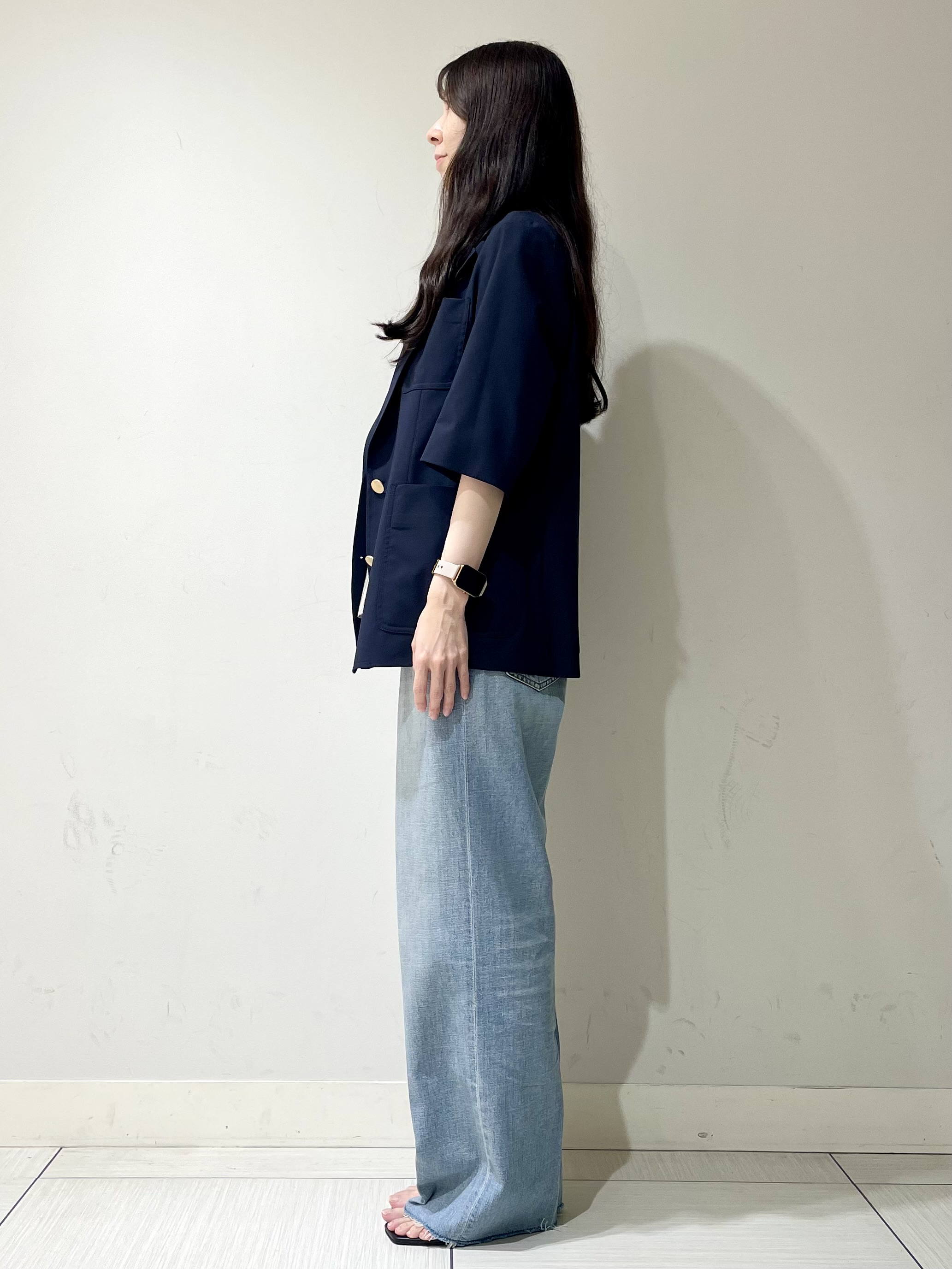ことさんの「DRESSTERIOR｜【接触冷感/セットアップ可】 2WAYストレッチスリークオータージャケット」を使ったコーディネート