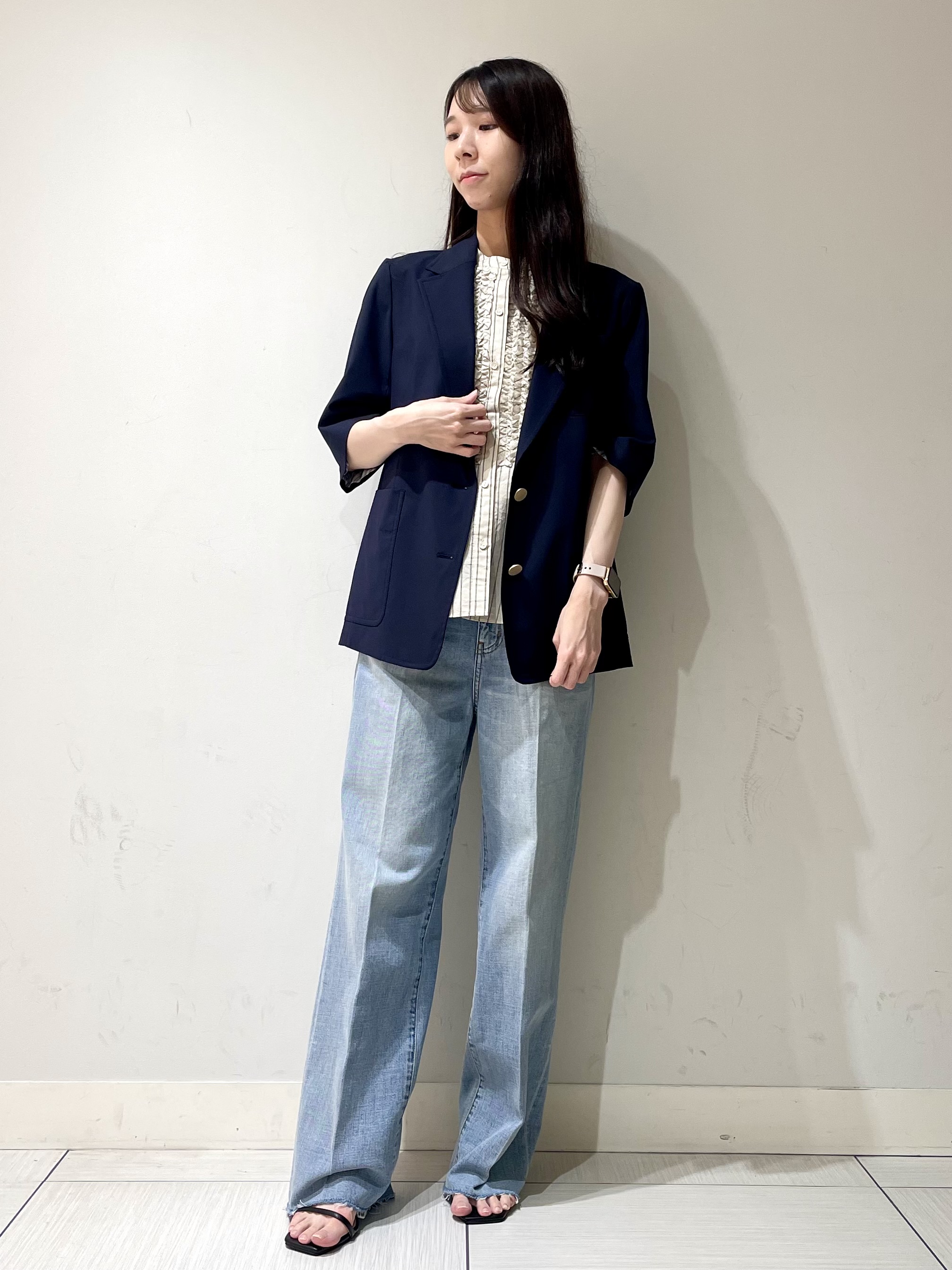 ことさんの「DRESSTERIOR｜【接触冷感/セットアップ可】 2WAYストレッチスリークオータージャケット」を使ったコーディネート