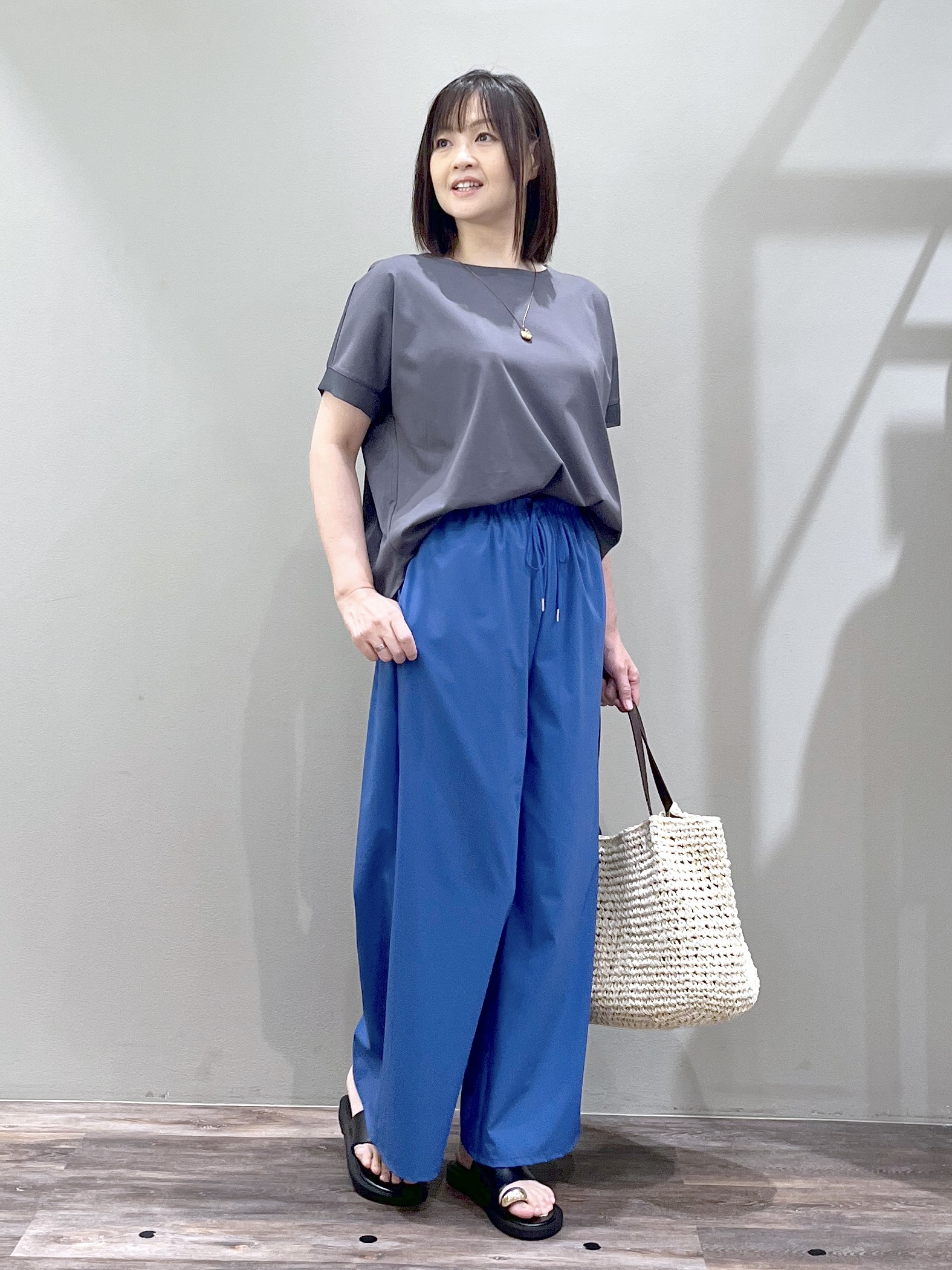 ricoさんの「Dessin｜【接触冷感/UVカット】美光沢カットソーワイドシルエット」を使ったコーディネート