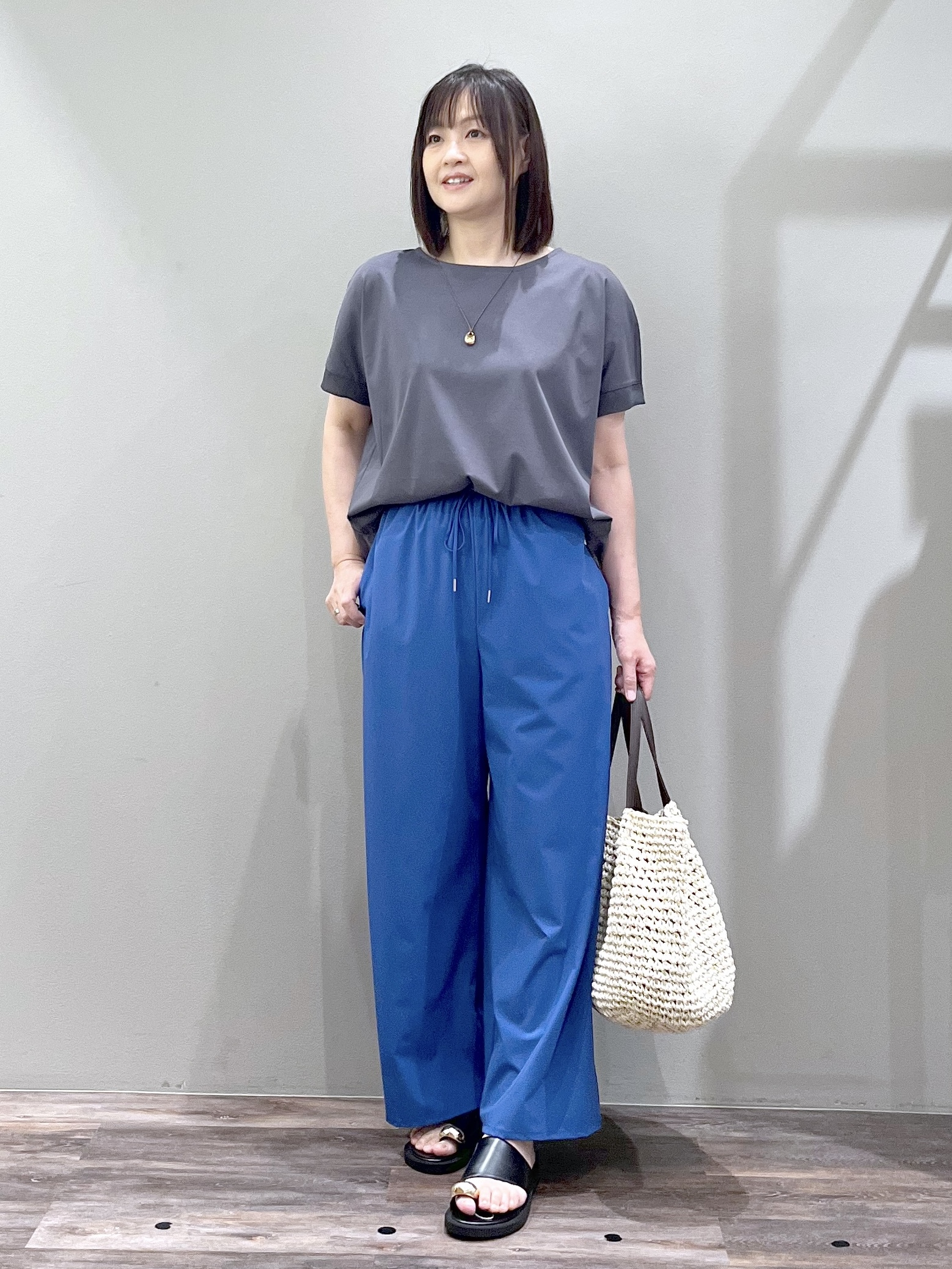 ricoさんの「Dessin｜【接触冷感/UVカット】美光沢カットソーワイドシルエット」を使ったコーディネート