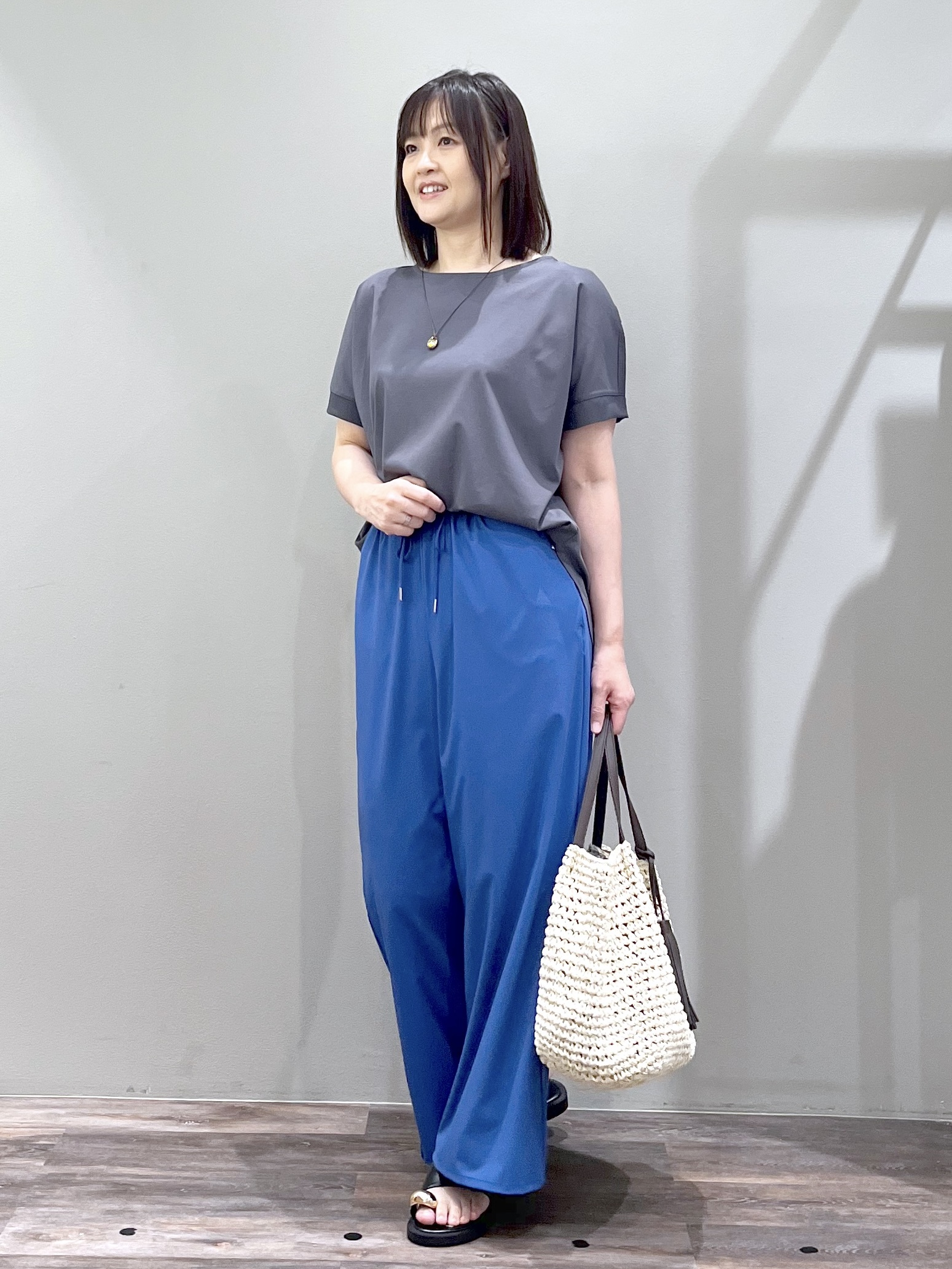 ricoさんの「Dessin｜【接触冷感/UVカット】美光沢カットソーワイドシルエット」を使ったコーディネート