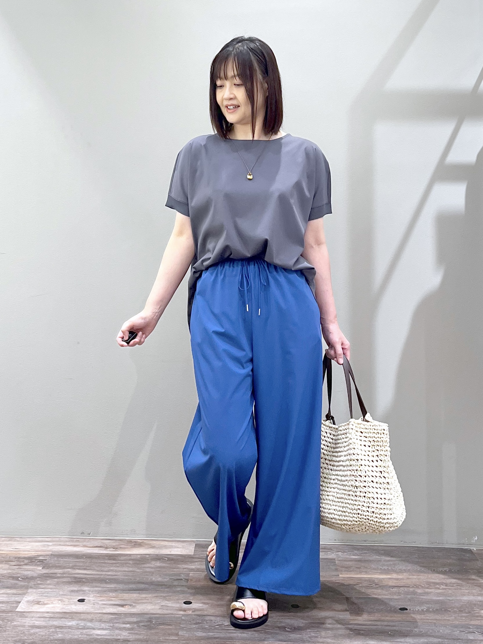 ricoさんの「Dessin｜【接触冷感/UVカット】美光沢カットソーワイドシルエット」を使ったコーディネート