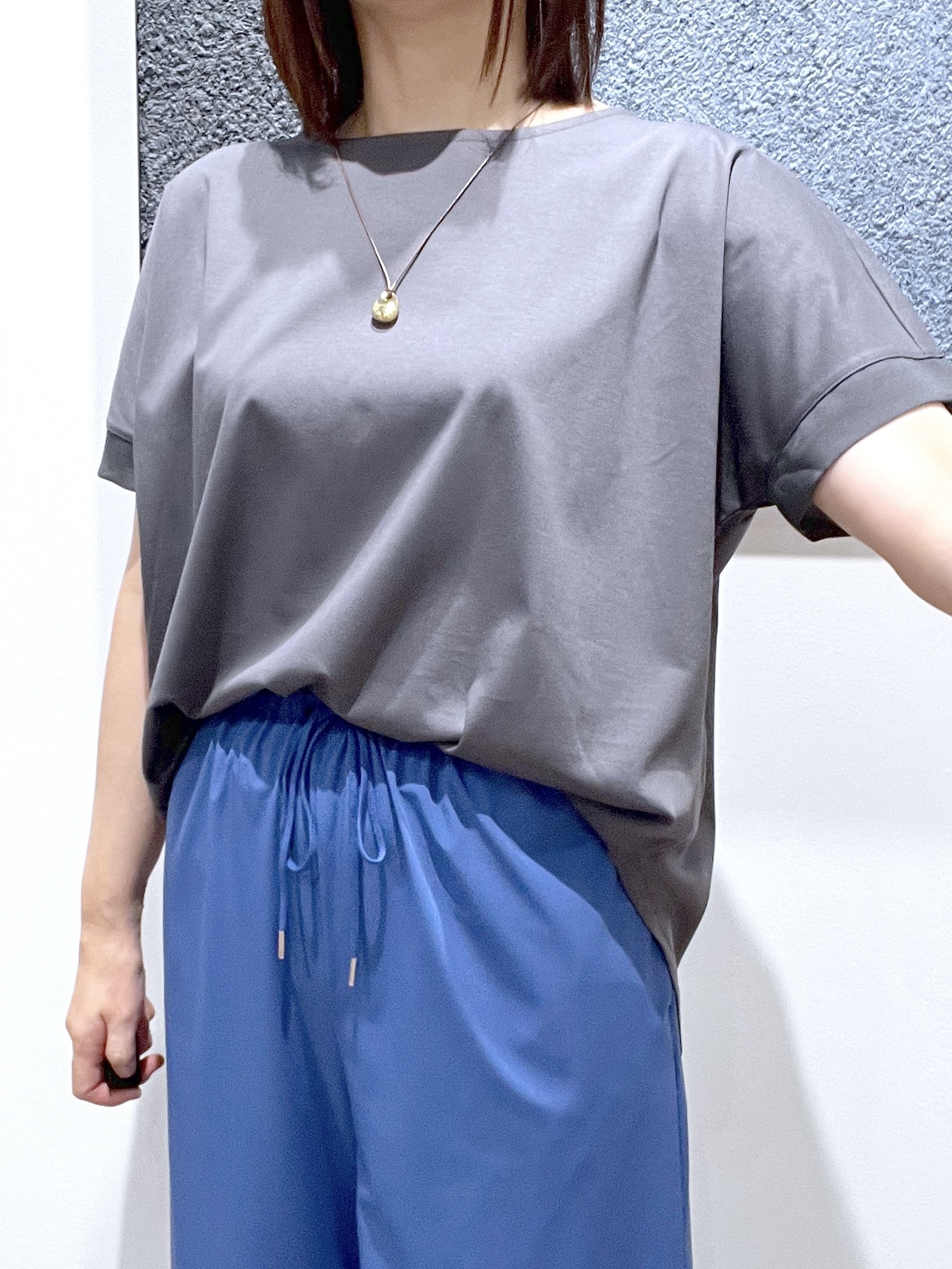 ricoさんの「Dessin｜【接触冷感/UVカット】美光沢カットソーワイドシルエット」を使ったコーディネート