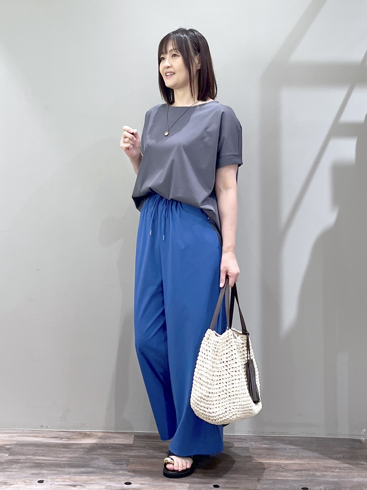 ricoさんの「Dessin｜【接触冷感/UVカット】美光沢カットソーワイドシルエット」を使ったコーディネート