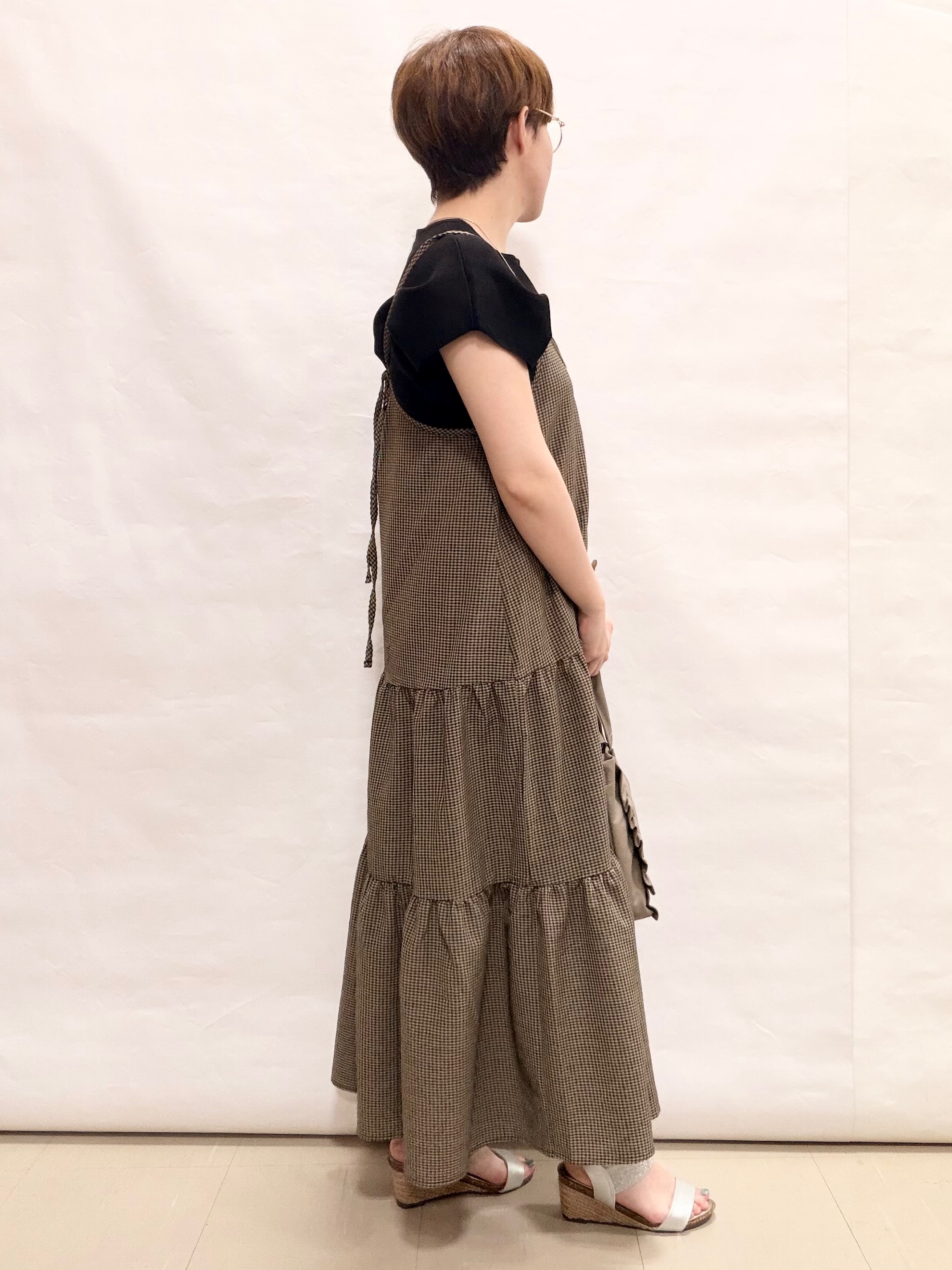 なっちゃんさんの「SHOO･LA･RUE｜【ひんやり/洗濯機可/S-LL】インせず着られる 大人シンプルサマーニット」を使ったコーディネート