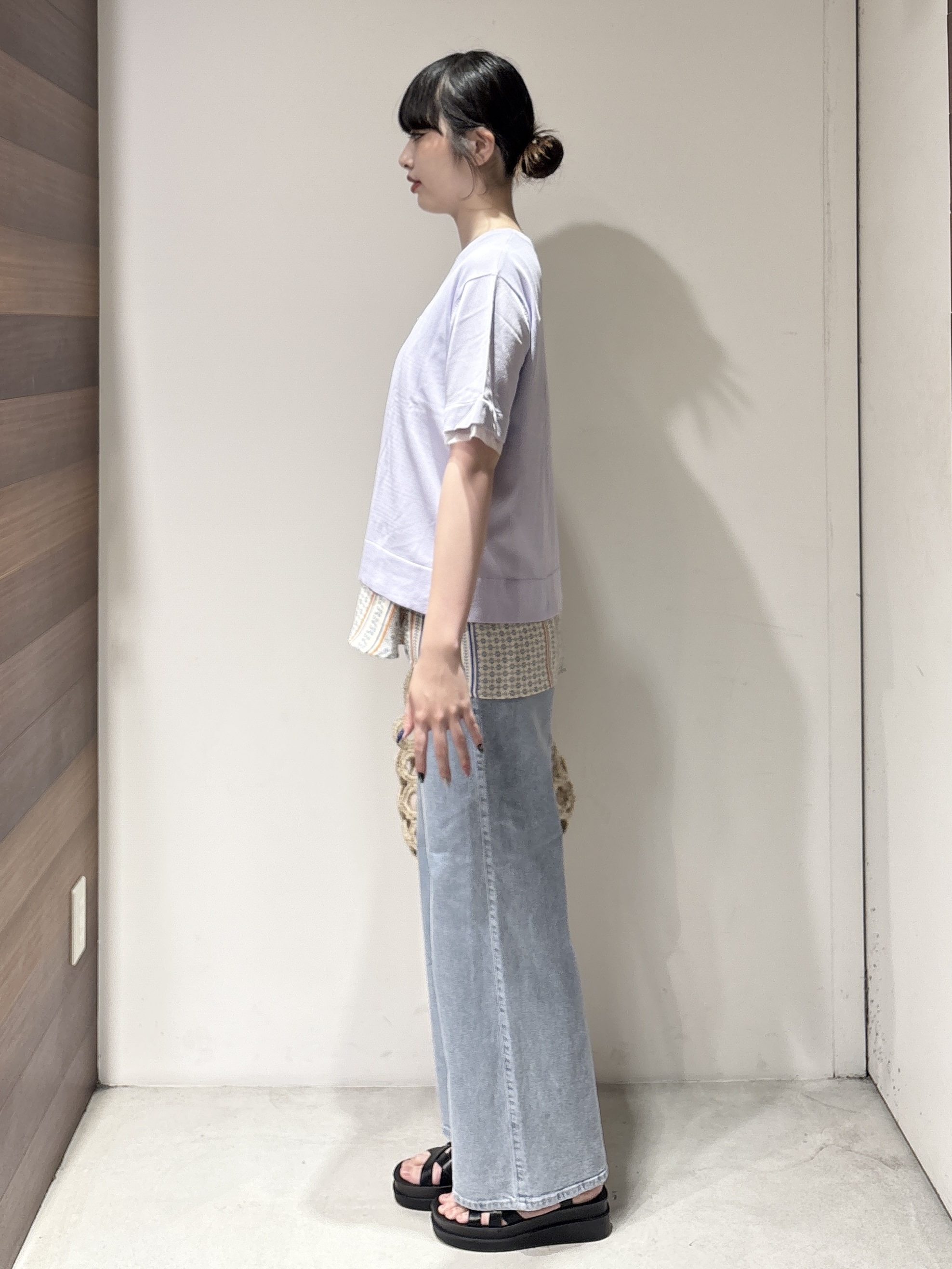 中さんの「OPAQUE.CLIP｜【UV／接触冷感／抗ピル】シアー＆レイヤード風さらりニット《洗濯機OK》」を使ったコーディネート