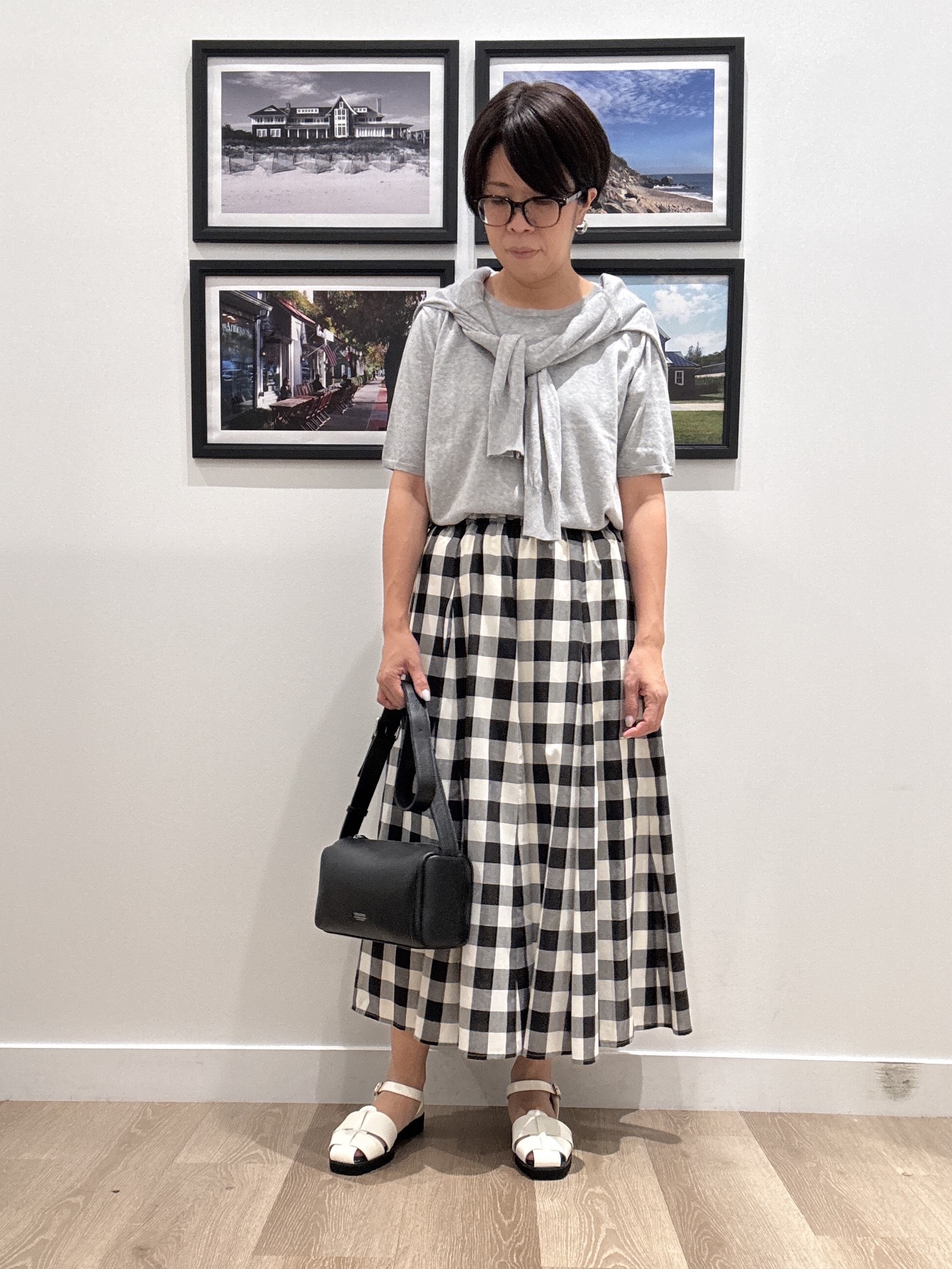 Naoさんの「Dessin｜【9色展開/接触冷感/UVカット】ドライタッチサマーニットT」を使ったコーディネート
