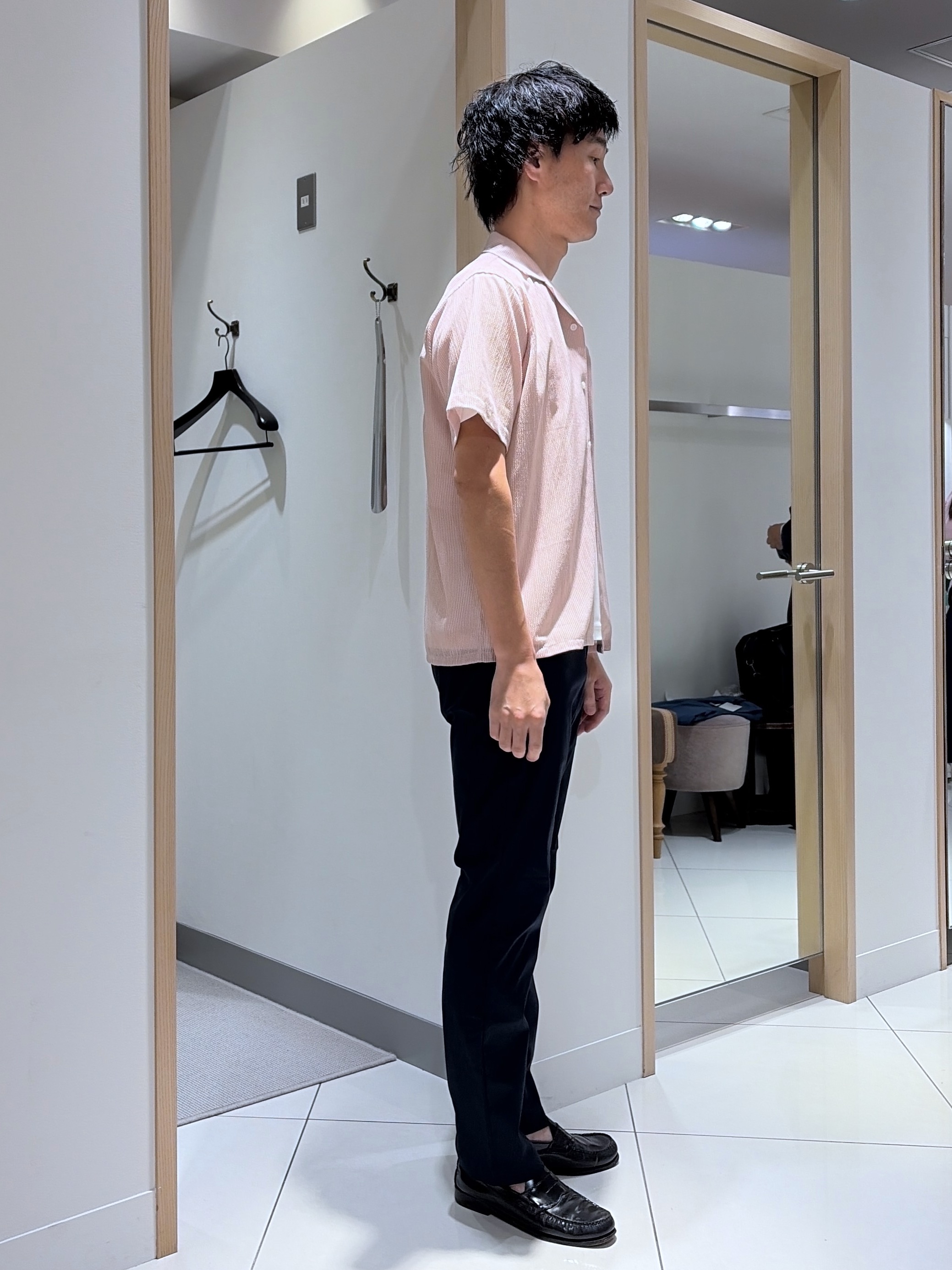 mutoさんの「TAKEO KIKUCHI｜【通気性】トリコットサッカー オープンカラー シャツ」を使ったコーディネート