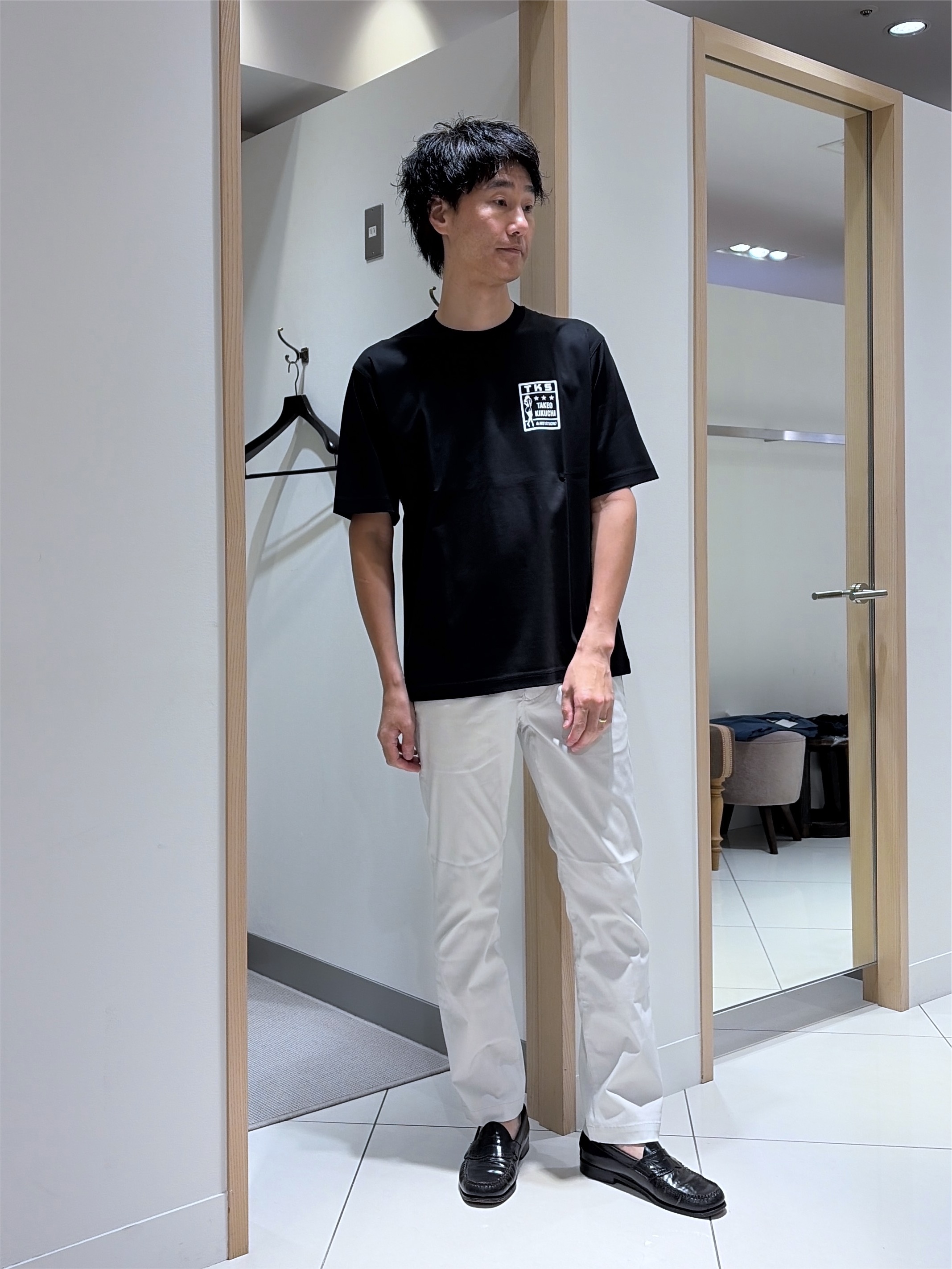 mutoさんの「TAKEO KIKUCHI｜【BOWLER HAT LABEL】アイスクリアコットン ピンナップガール 半袖Tシャツ」を使ったコーディネート