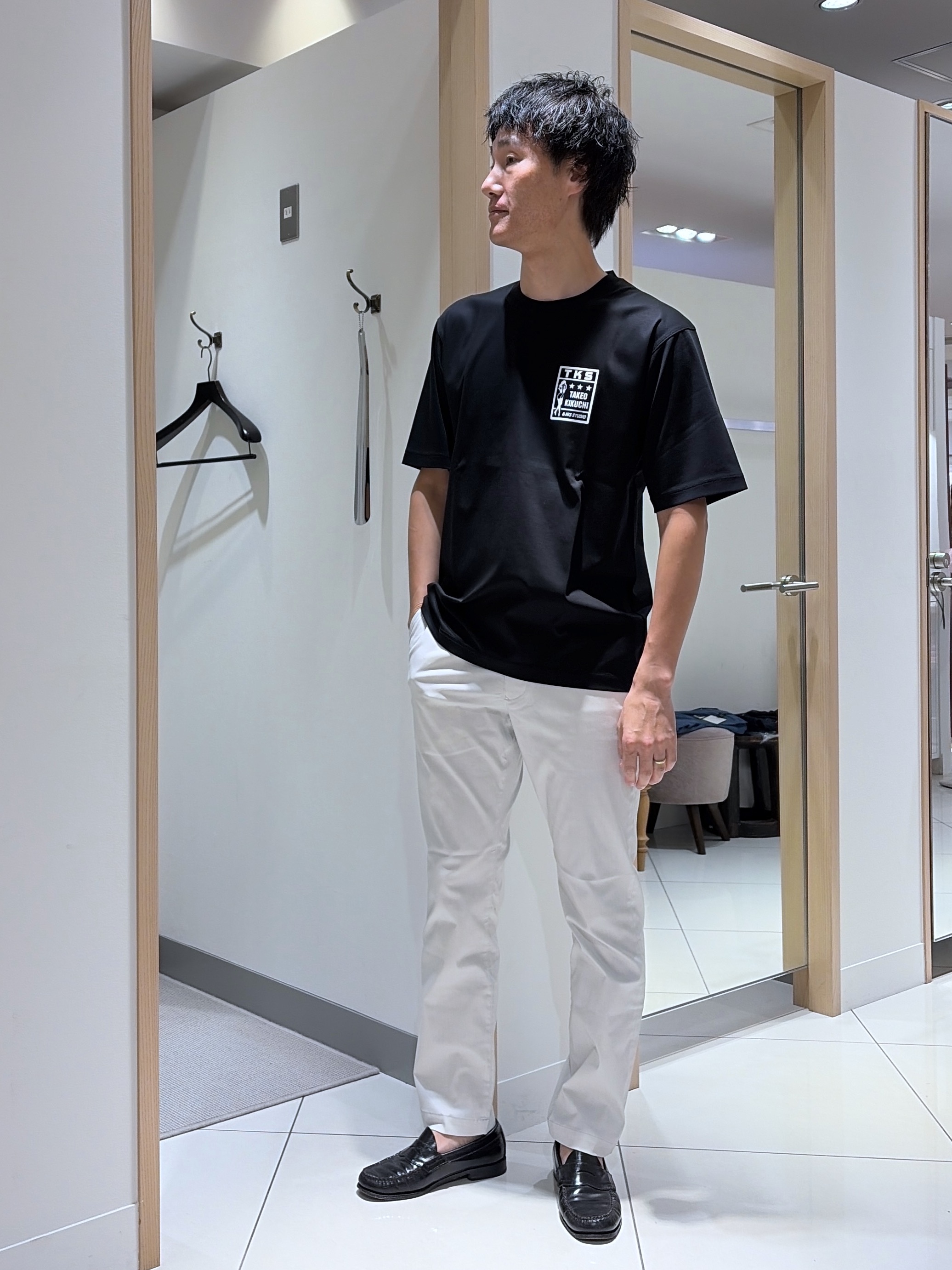 mutoさんの「TAKEO KIKUCHI｜【BOWLER HAT LABEL】アイスクリアコットン ピンナップガール 半袖Tシャツ」を使ったコーディネート