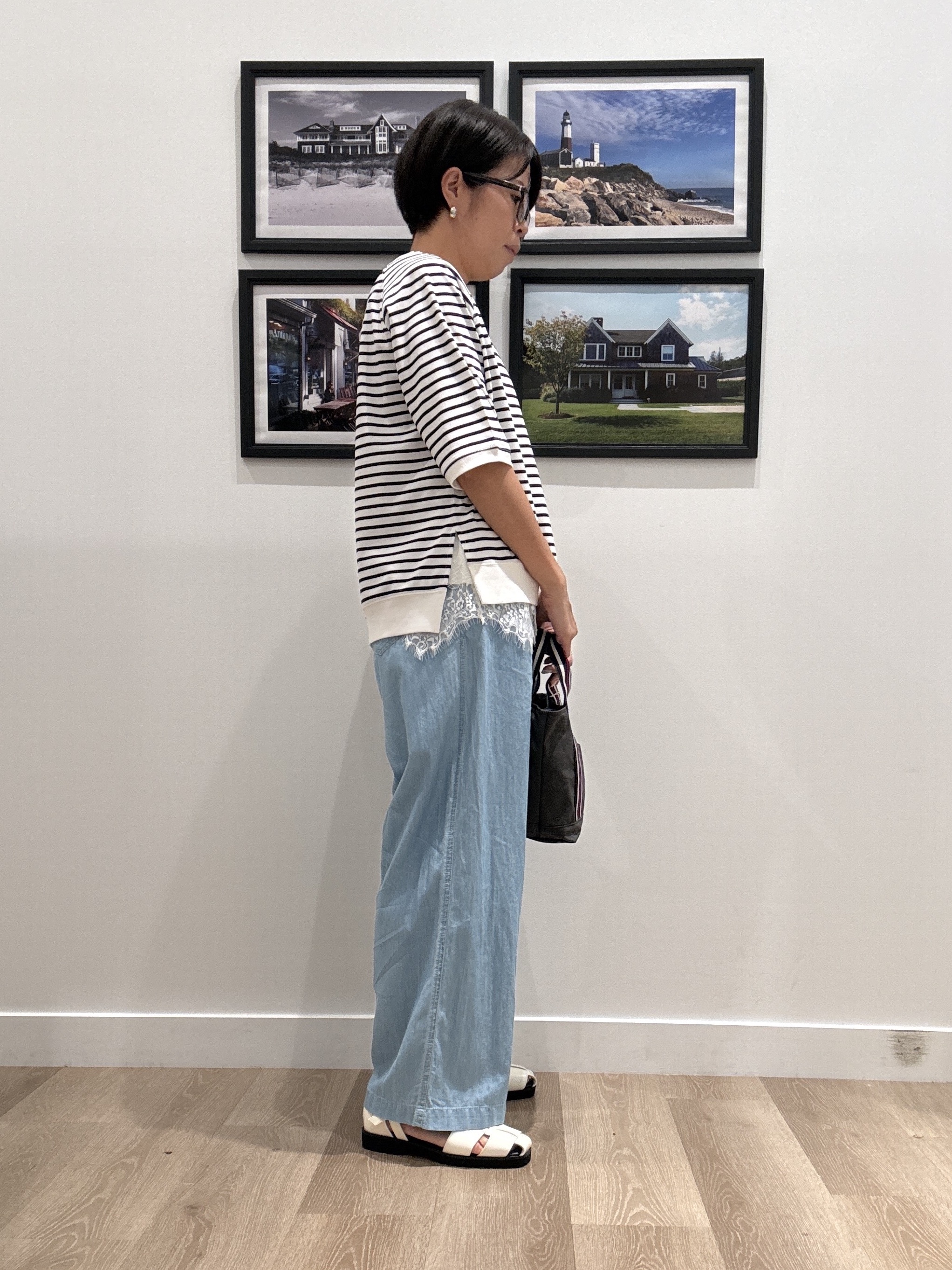 Naoさんの「Dessin｜【UVカット/接触冷感】フォルムカットソー5分袖」を使ったコーディネート