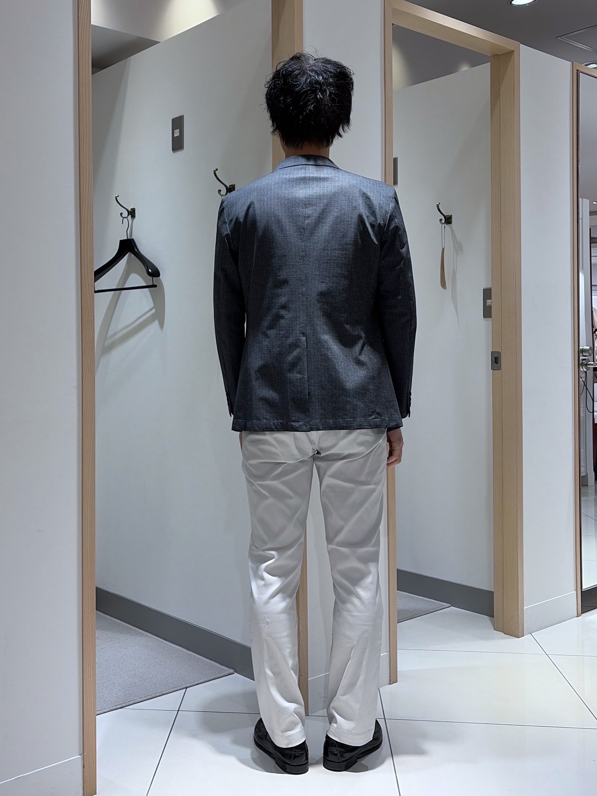 mutoさんの「TAKEO KIKUCHI｜【通気性】ジャージ千鳥柄 ジャケット」を使ったコーディネート