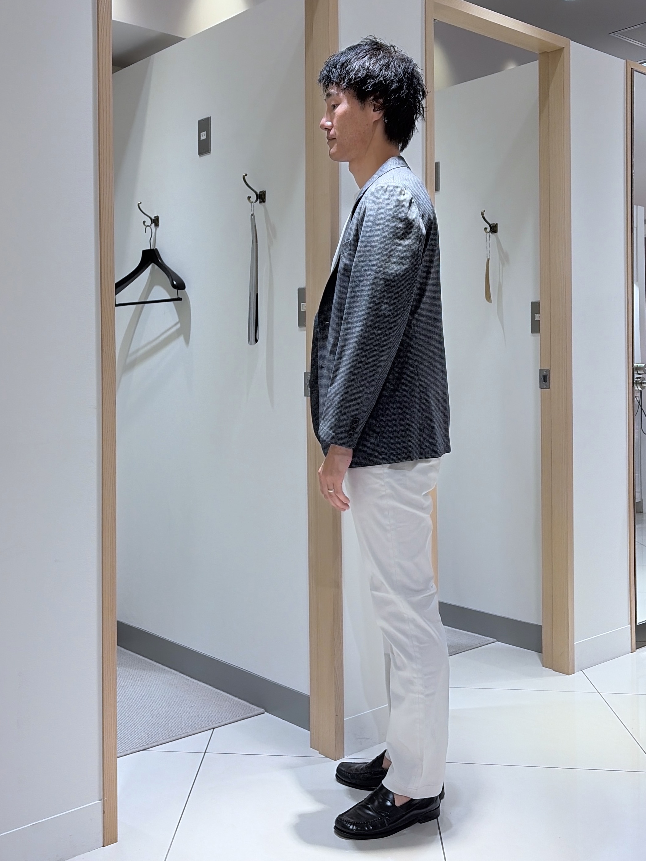 mutoさんの「TAKEO KIKUCHI｜【通気性】ジャージ千鳥柄 ジャケット」を使ったコーディネート
